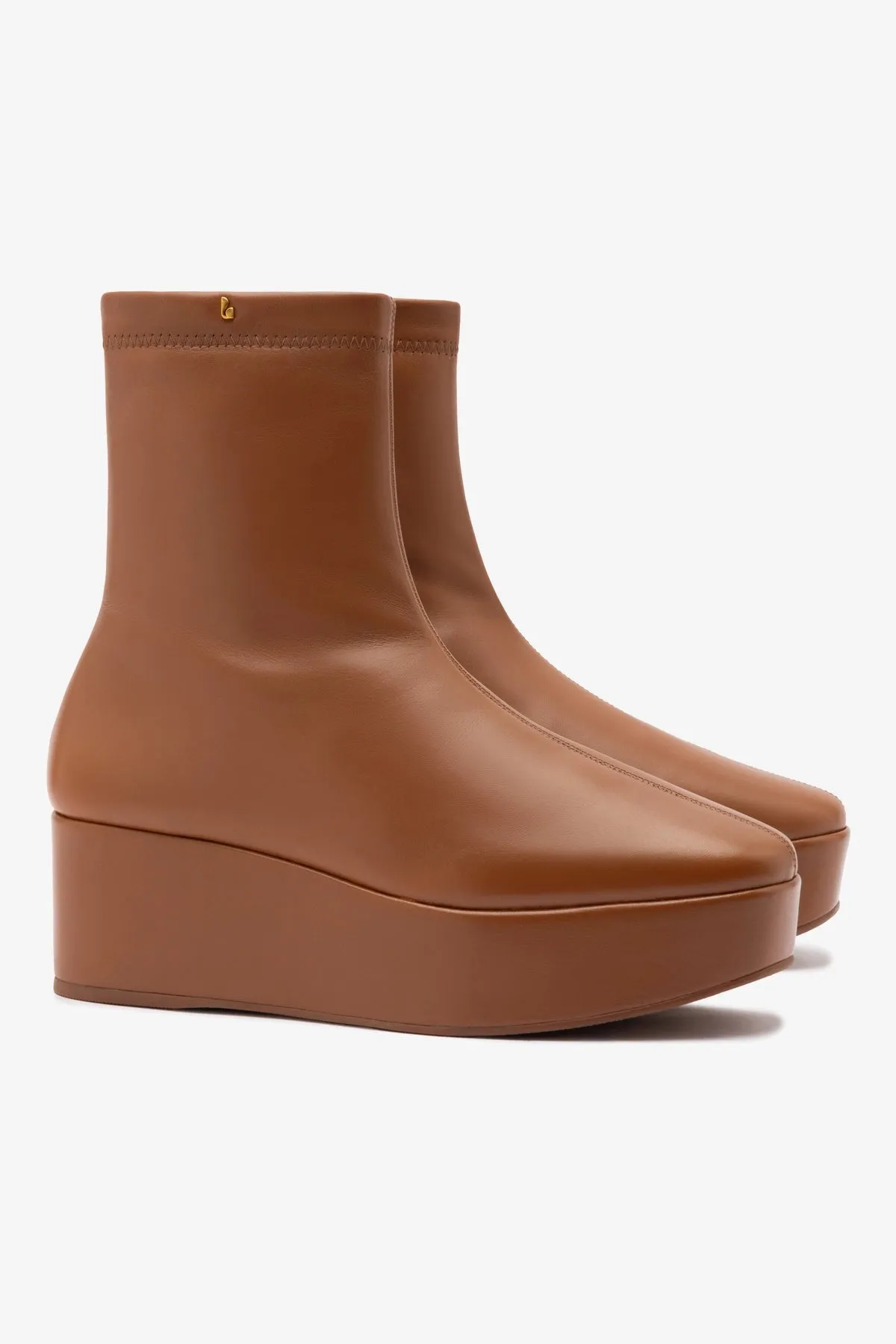 Dani New Flatform Boot In Caramel Leather sold by Larroude product image thumbnail 3