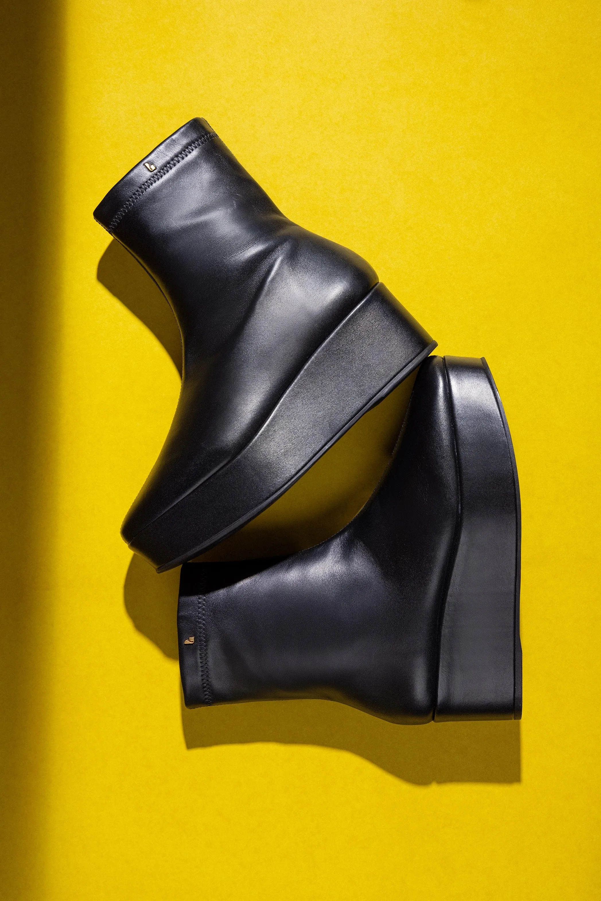 Dani Flatform Boot In Black Leather sold by Larroude product image thumbnail 2