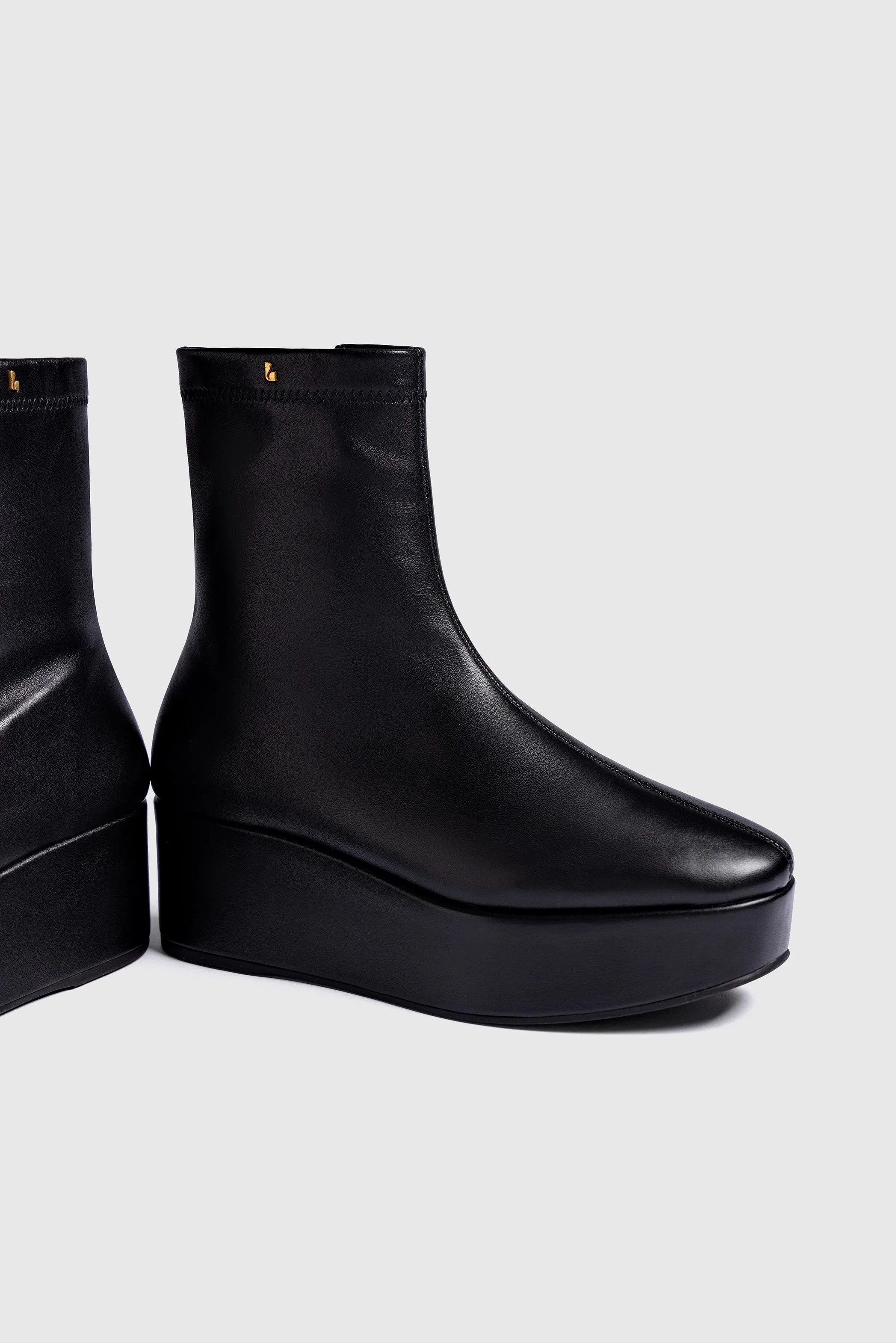Dani Flatform Boot In Black Leather sold by Larroude product image thumbnail 5