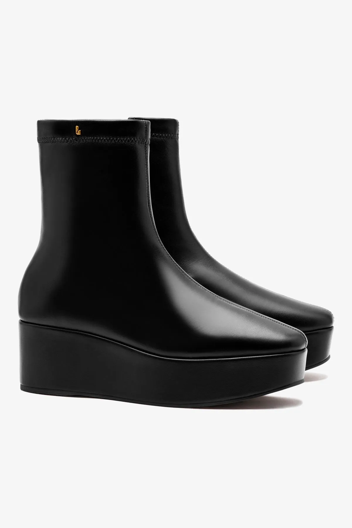 Dani Flatform Boot In Black Leather sold by Larroude product image thumbnail 3