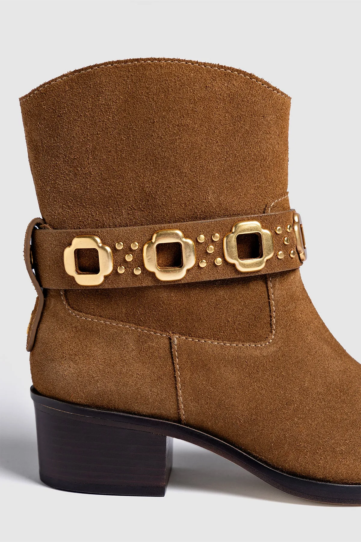Milan Rodeo Bootie In Russet Suede sold by Larroude product image thumbnail 5