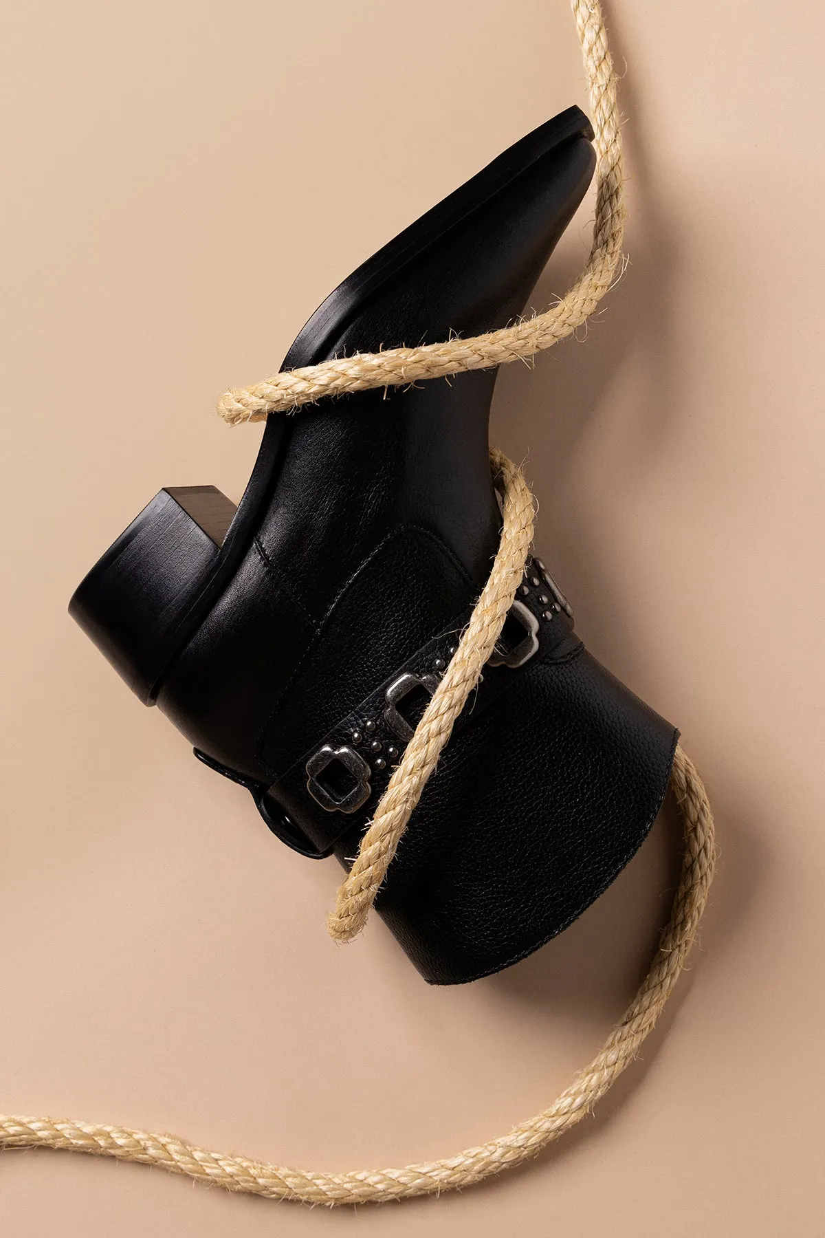 Milan Rodeo Bootie In Black Leather sold by Larroude product image thumbnail 2