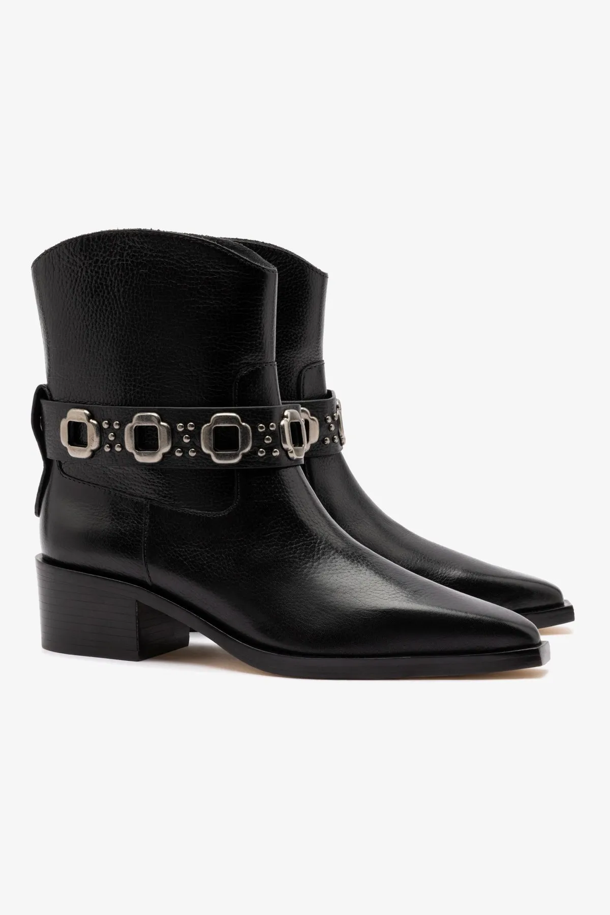 Milan Rodeo Bootie In Black Leather sold by Larroude product image thumbnail 3