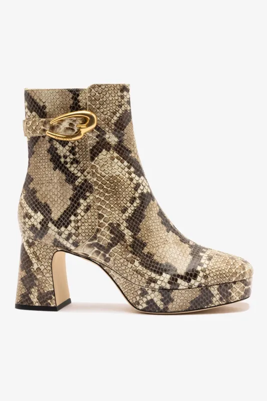 Dolly Verona Low Boot In Neutral Snake Leather sold by Larroude