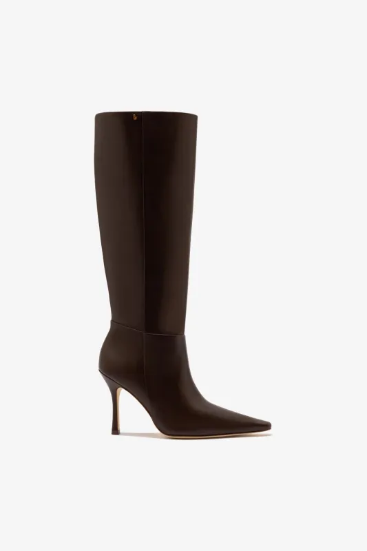 Carine Boot In Brown Leather sold by Larroude