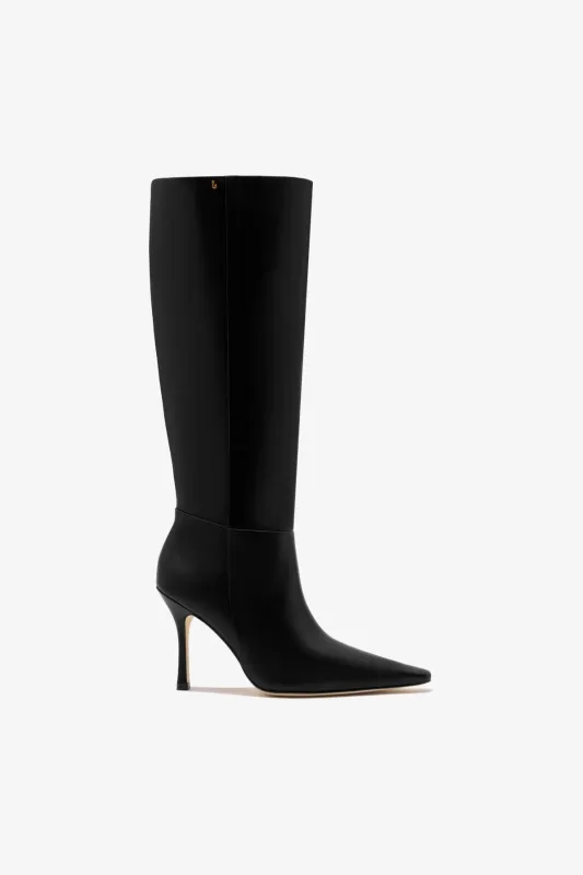 Carine Boot In Black Leather sold by Larroude