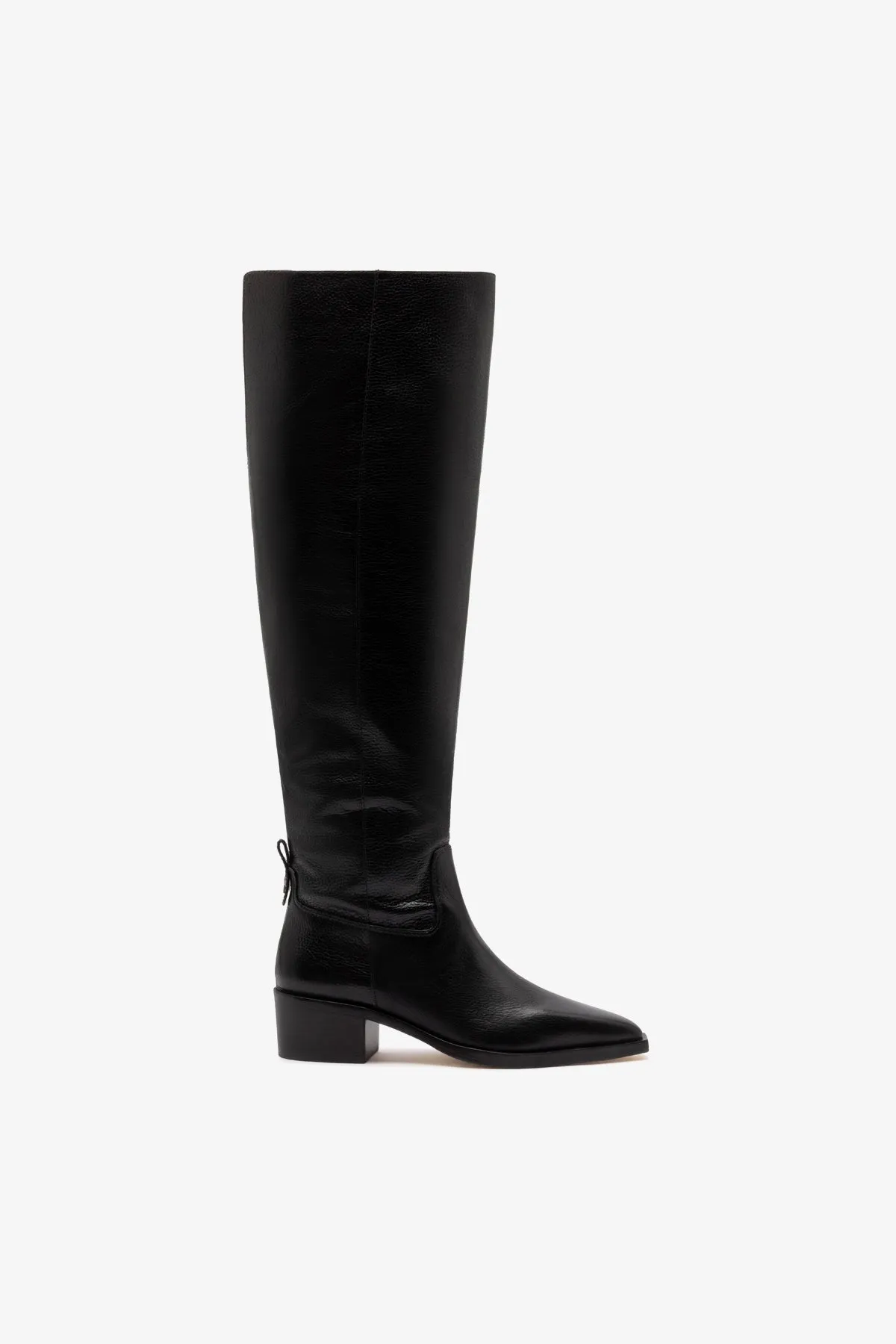Florencia Hi Boot In Black Leather sold by Larroude