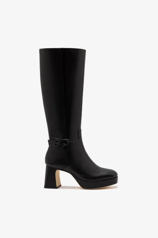 Dolly Verona Hi Boot In Black Leather sold by Larroude