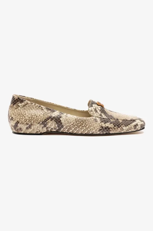 Larroudé x CPPXO Loafer In Neutral Snake Leather sold by Larroude