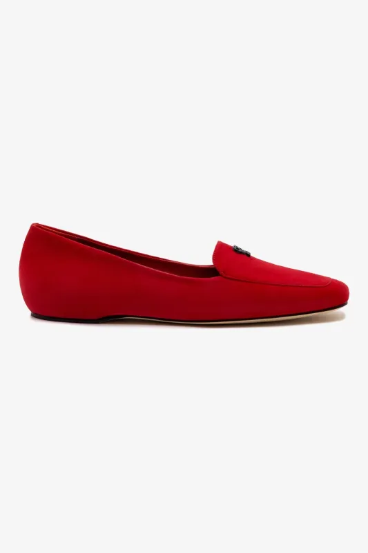 Larroudé x CPPXO Loafer In Scarlet Leather sold by Larroude