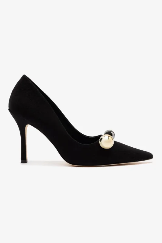 Larroudé x CPPXO Pump In Black Denim sold by Larroude