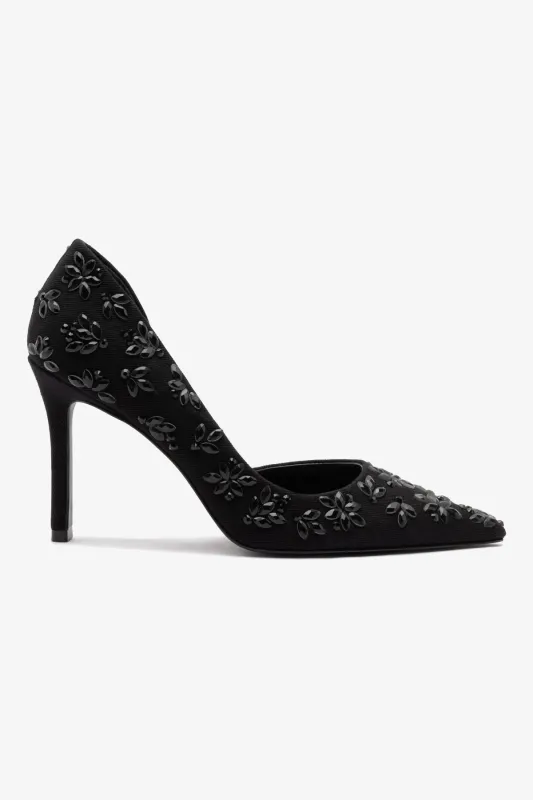 Larroudé x CPPXO D'Orsay Pump In Black Denim sold by Larroude