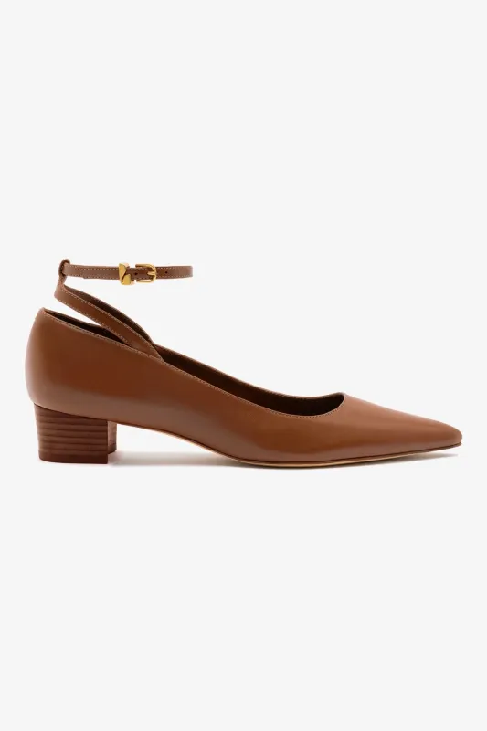 Larroudé x CPPXO Low Pump In Caramel Leather sold by Larroude