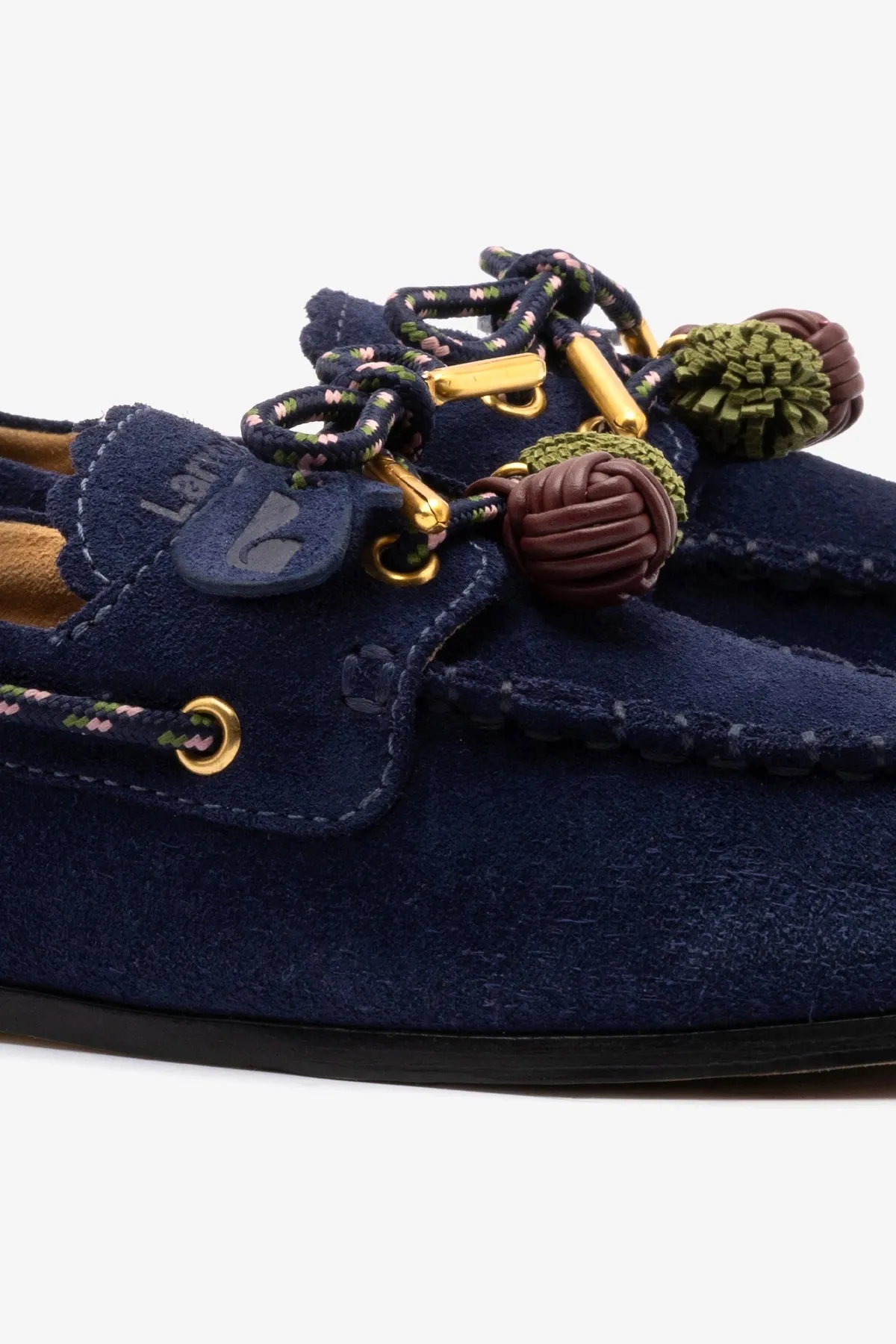 Cyprus Boat Shoe In Navy Suede sold by Larroude product image thumbnail 4