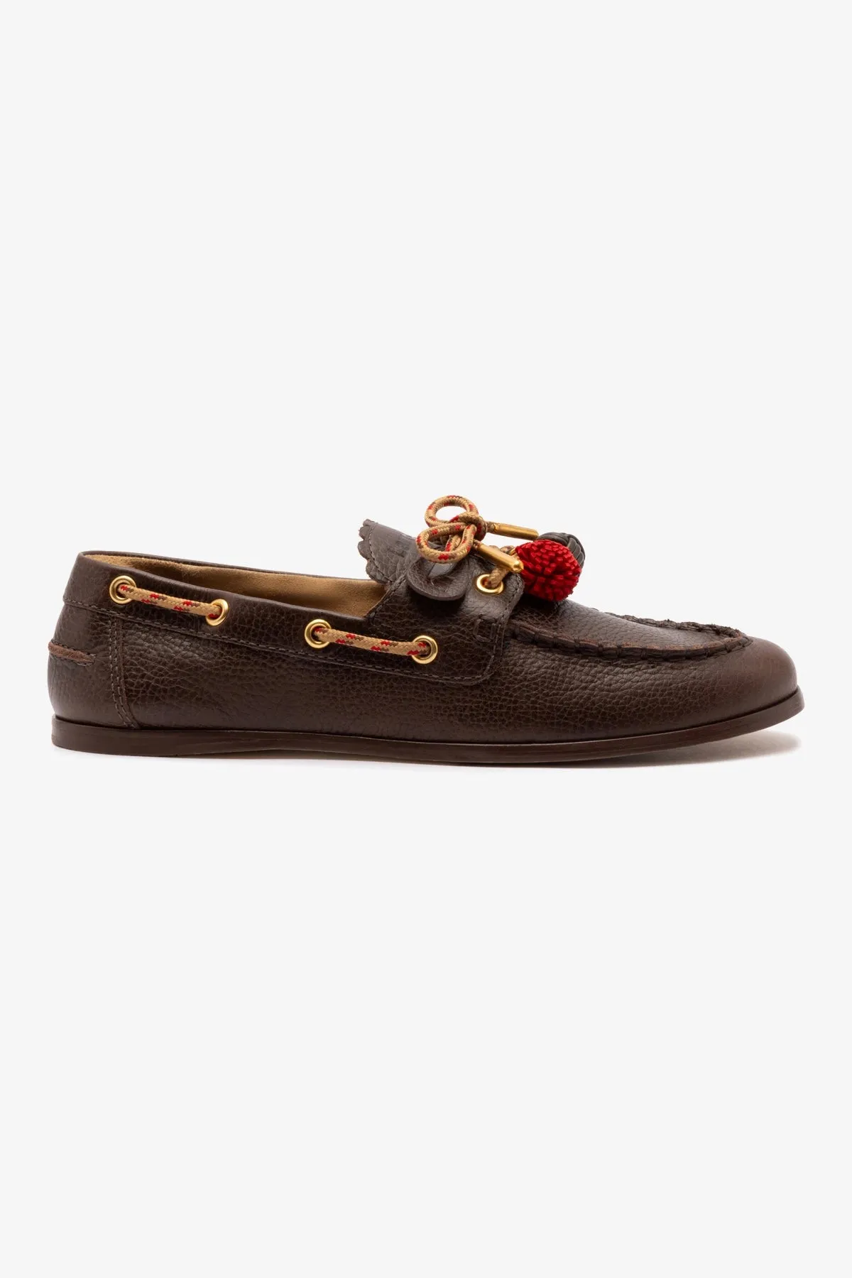 Cyprus Boat Shoe In Brown Leather sold by Larroude