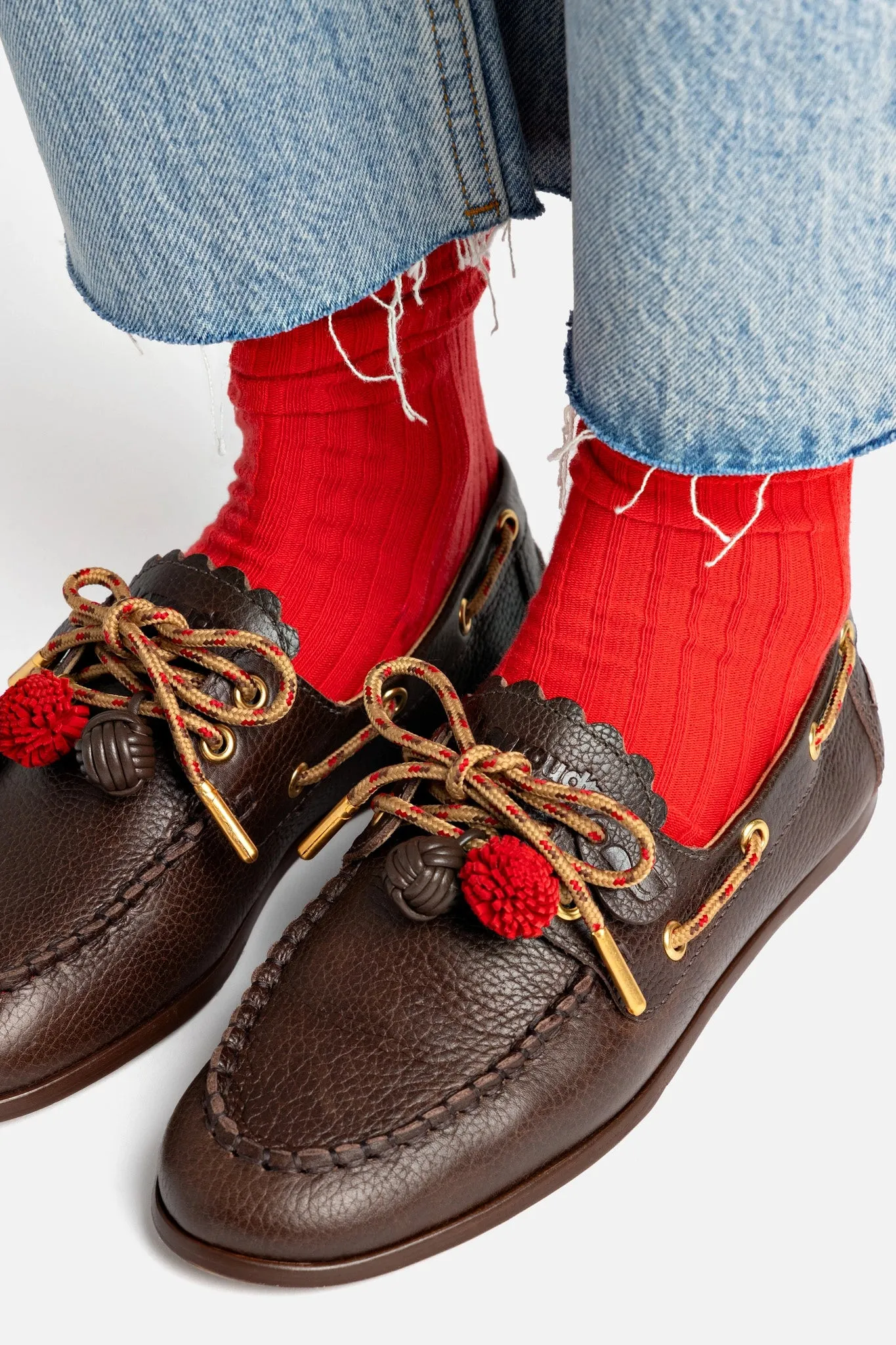 Cyprus Boat Shoe In Brown Leather sold by Larroude product image thumbnail 5