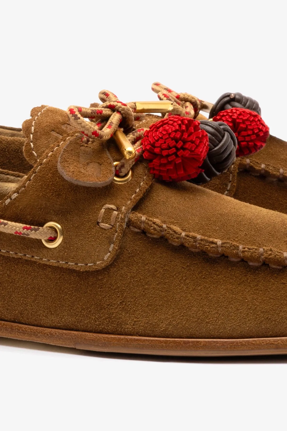 Cyprus Boat Shoe In Russet Suede sold by Larroude product image thumbnail 4