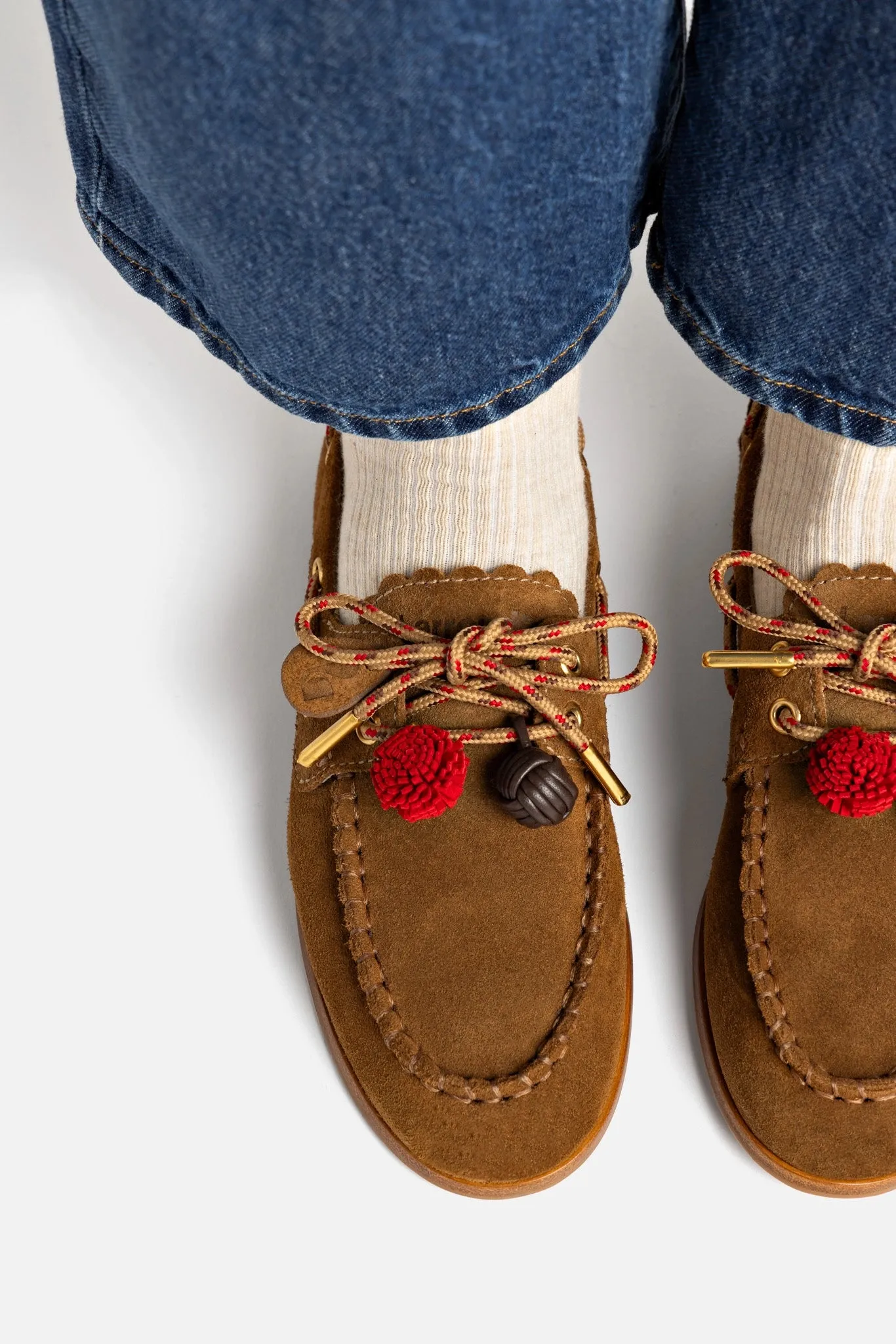 Cyprus Boat Shoe In Russet Suede sold by Larroude product image thumbnail 5
