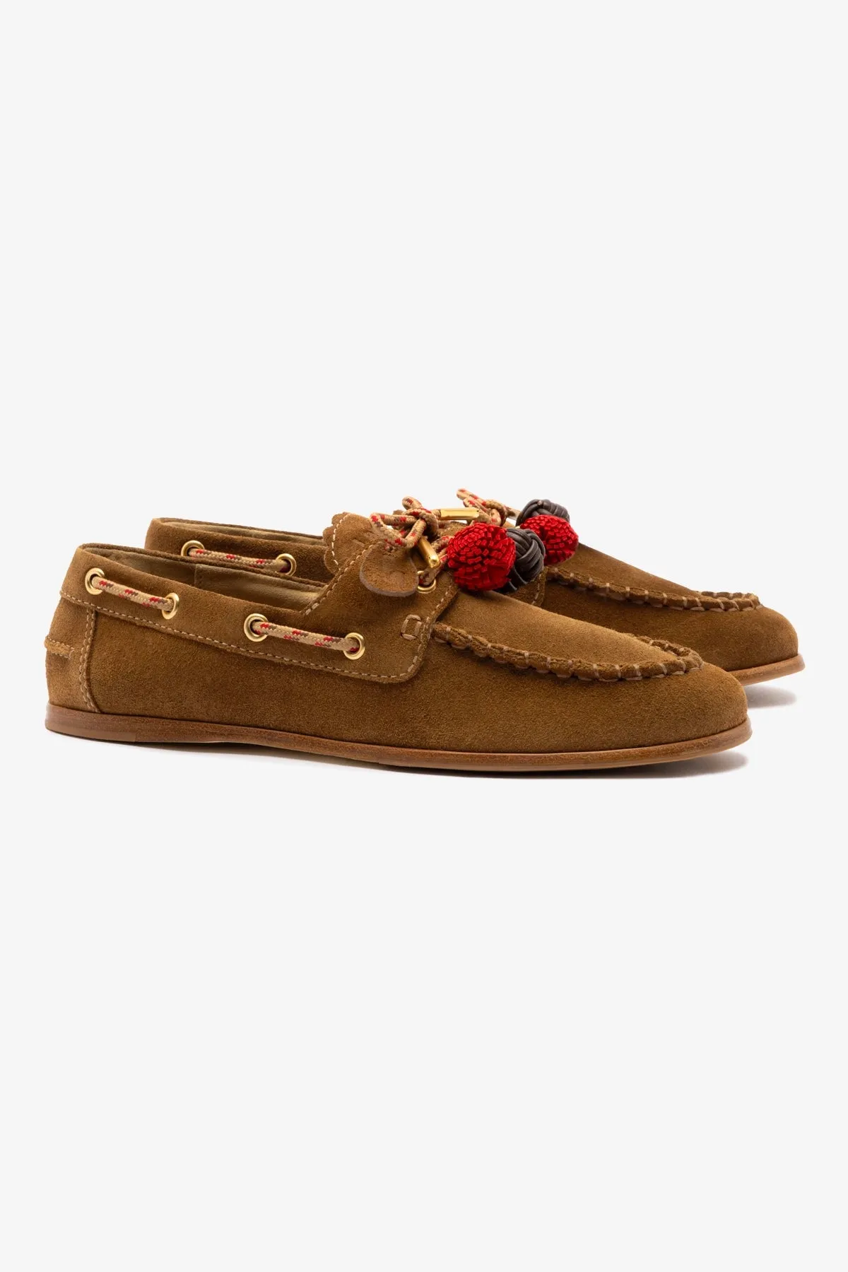 Cyprus Boat Shoe In Russet Suede sold by Larroude product image thumbnail 3
