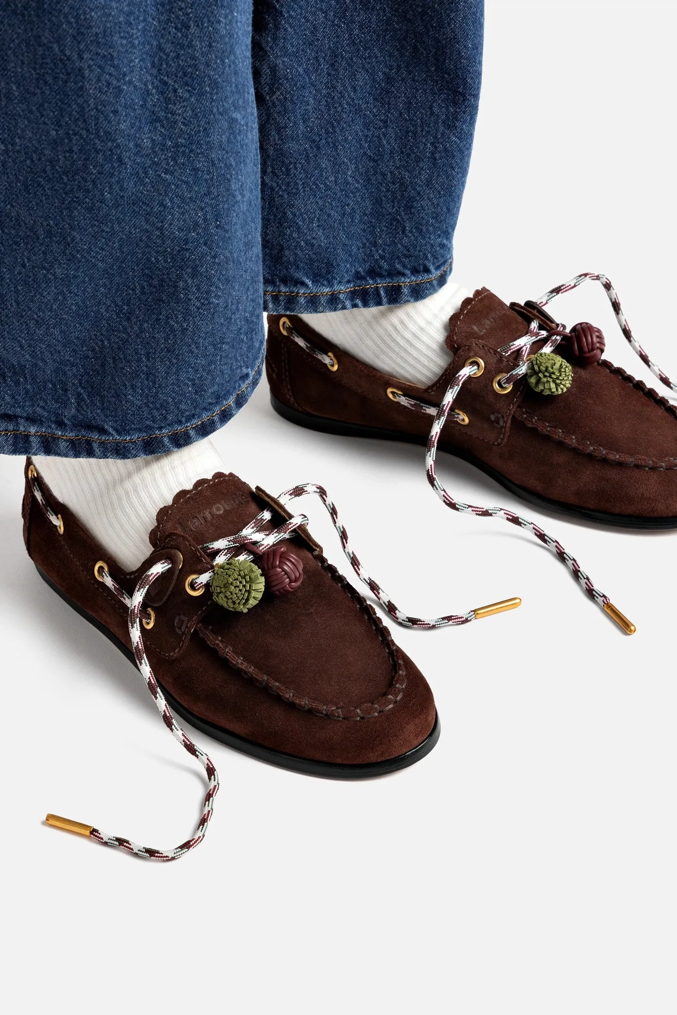Cyprus Boat Shoe In Brown Suede sold by Larroude product image thumbnail 2