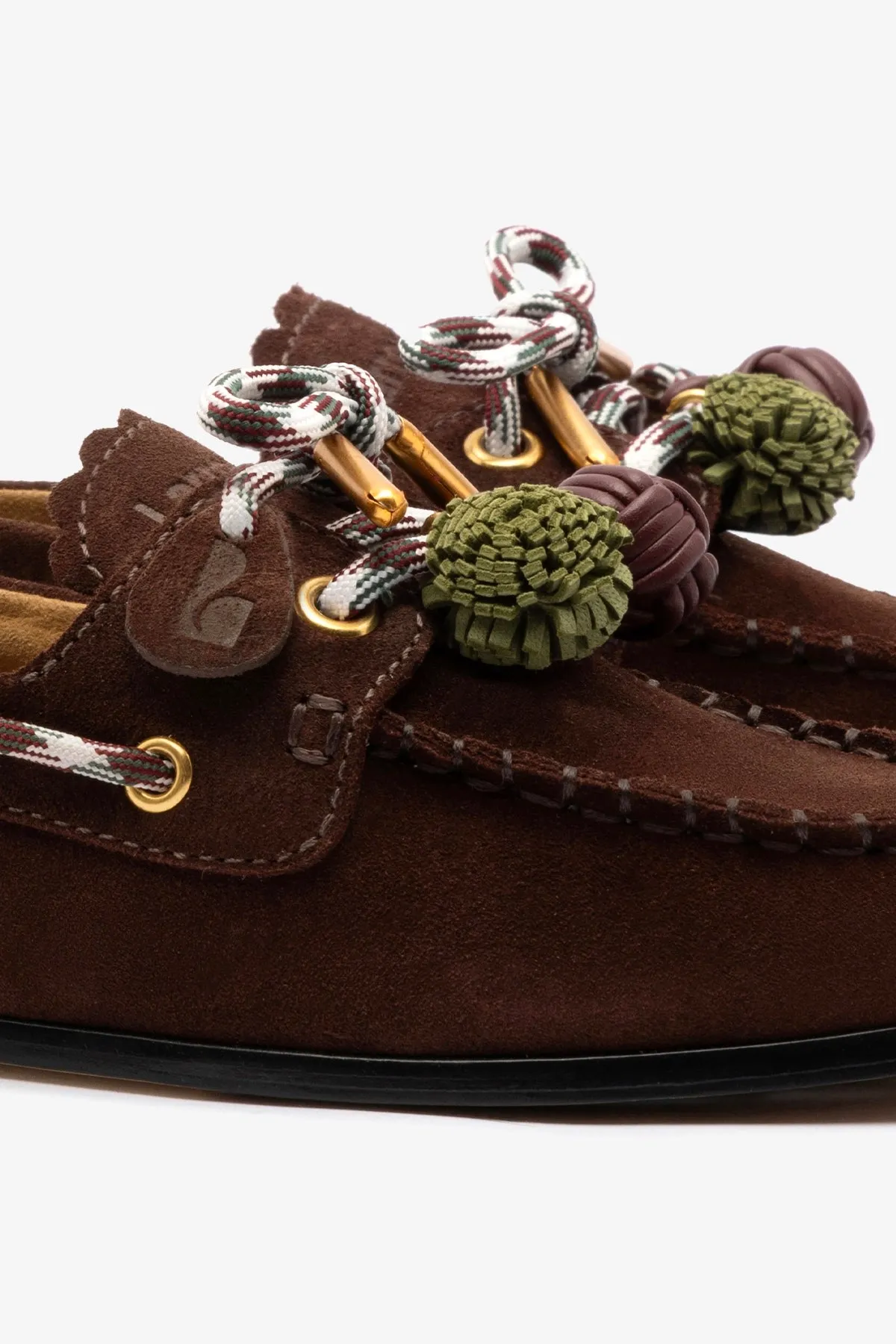 Cyprus Boat Shoe In Brown Suede sold by Larroude product image thumbnail 4