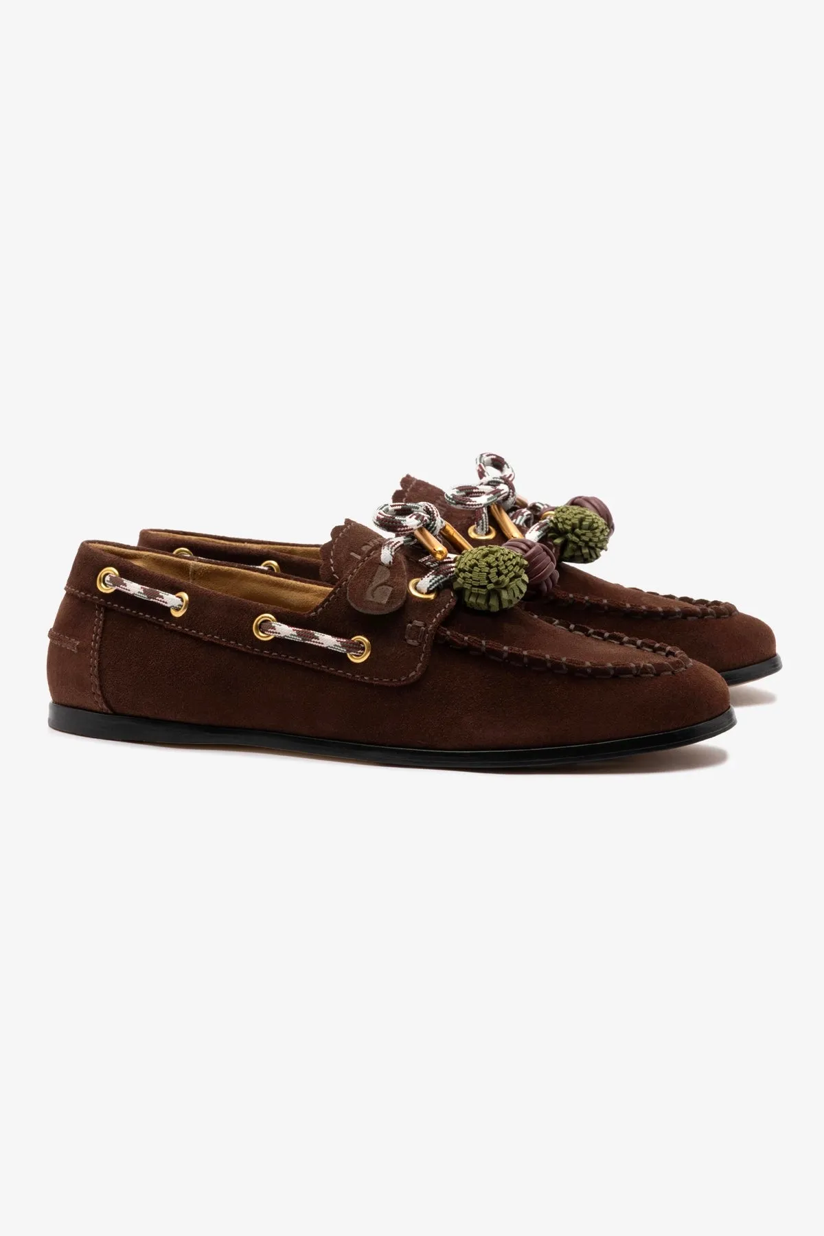 Cyprus Boat Shoe In Brown Suede sold by Larroude product image thumbnail 3