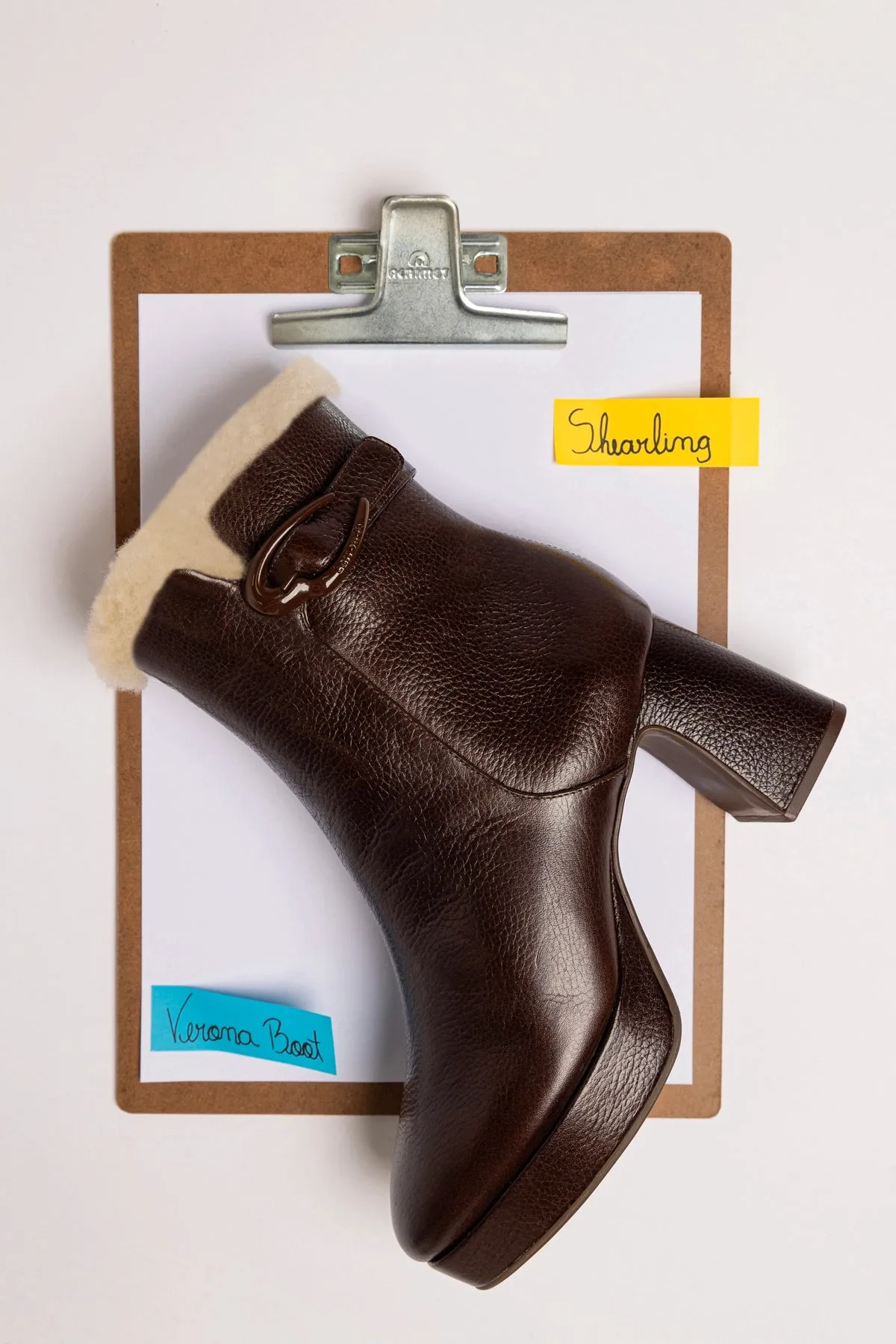 Dolly Verona Low Boot In Brown Leather And Natural Shearling sold by Larroude product image thumbnail 5