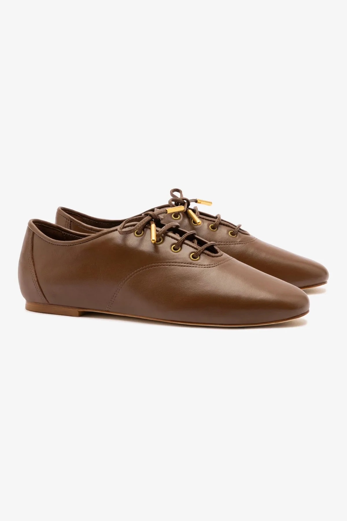 Liza Sneaker In Burnt Umber Leather sold by Larroude product image thumbnail 3