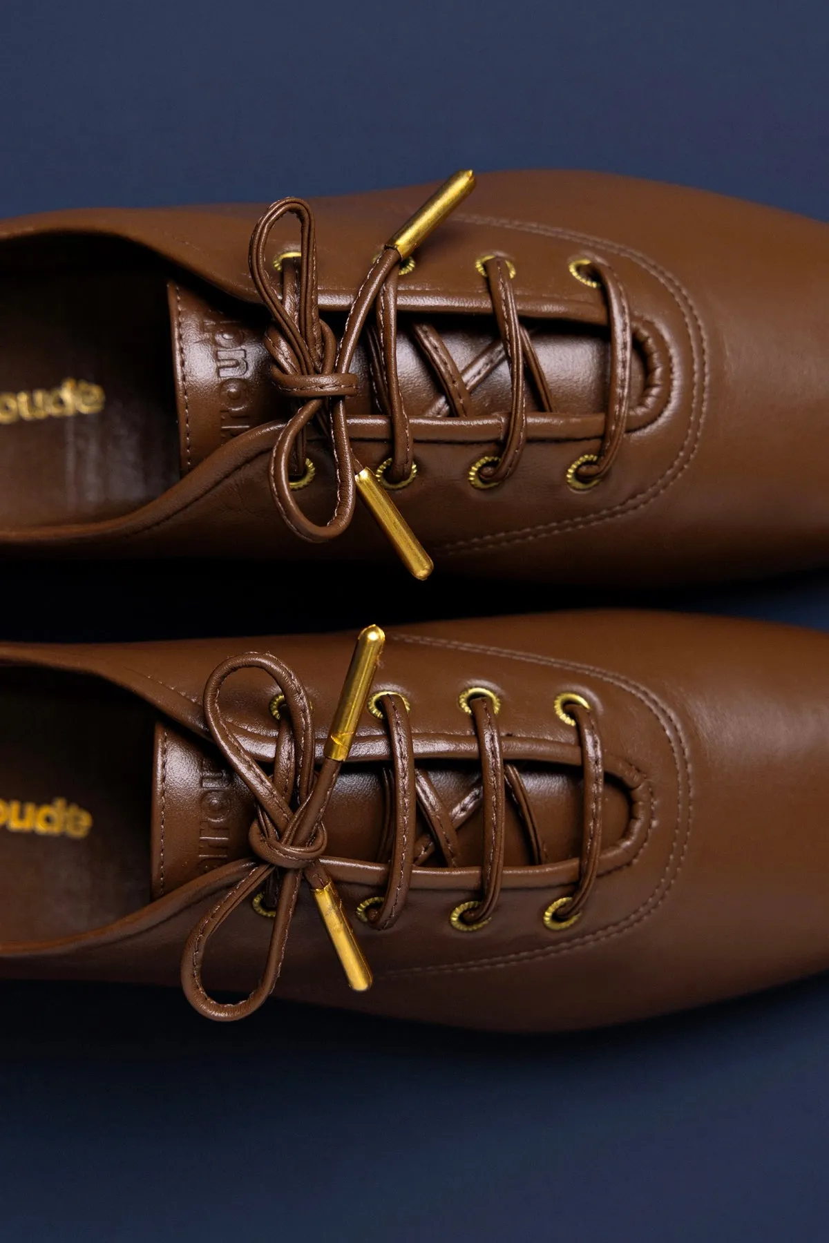 Liza Sneaker In Burnt Umber Leather sold by Larroude product image thumbnail 2