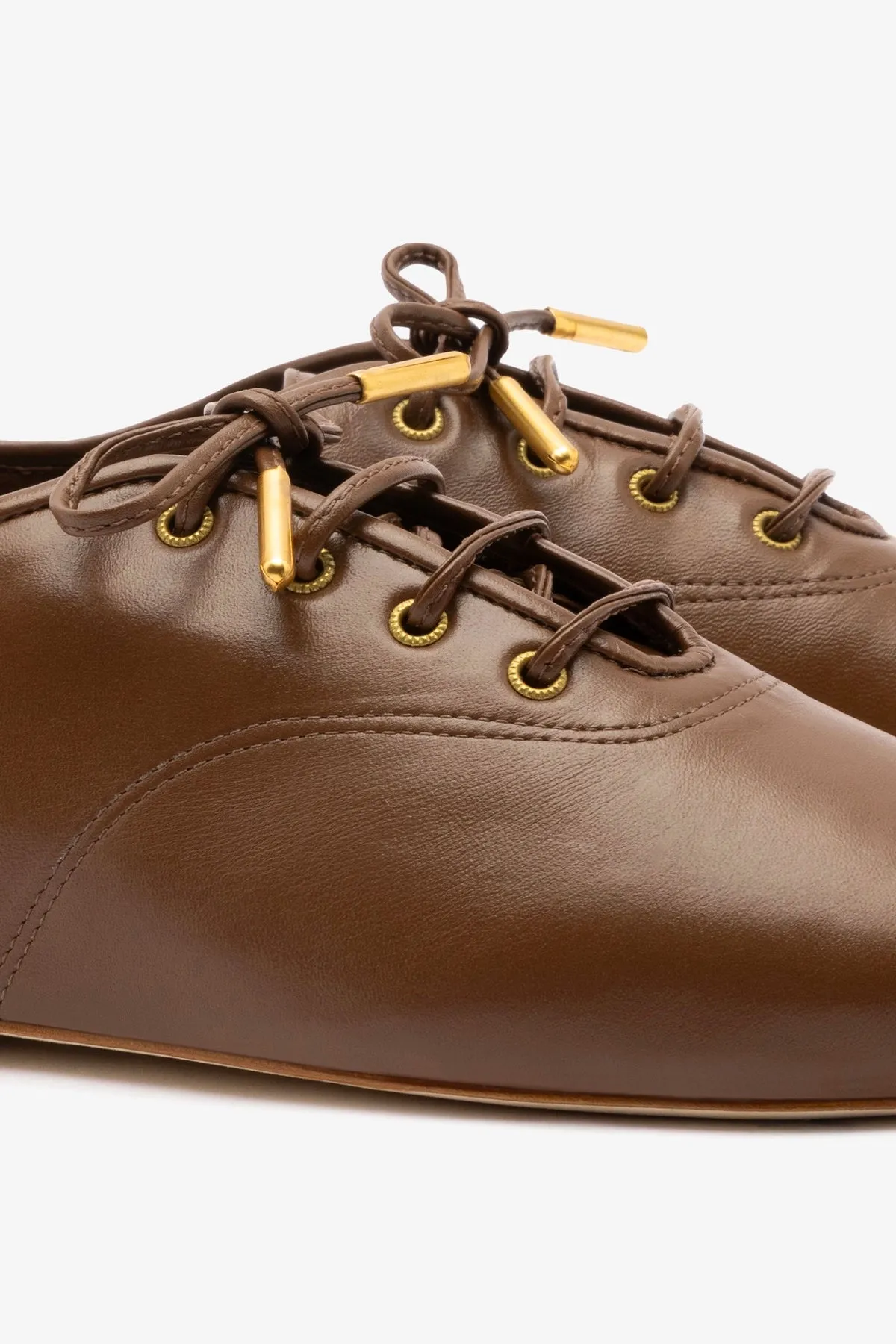 Liza Sneaker In Burnt Umber Leather sold by Larroude product image thumbnail 4