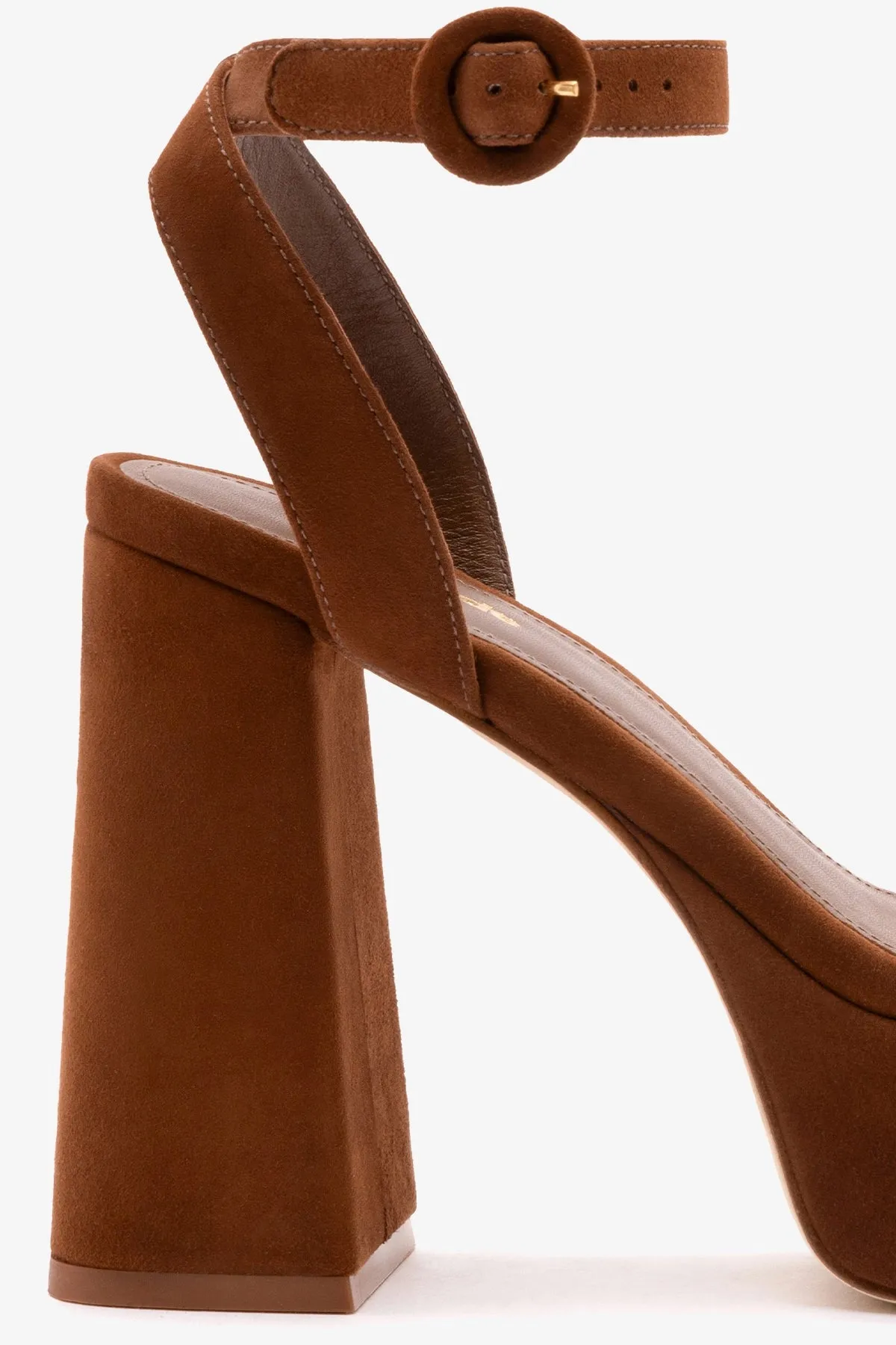 Dolly Sandal In Burnt Umber Suede sold by Larroude product image thumbnail 4