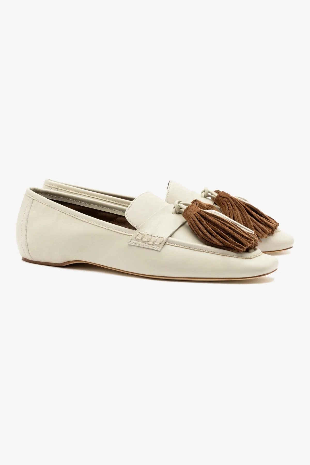 Suki Tassel In Ivory Leather sold by Larroude product image thumbnail 3