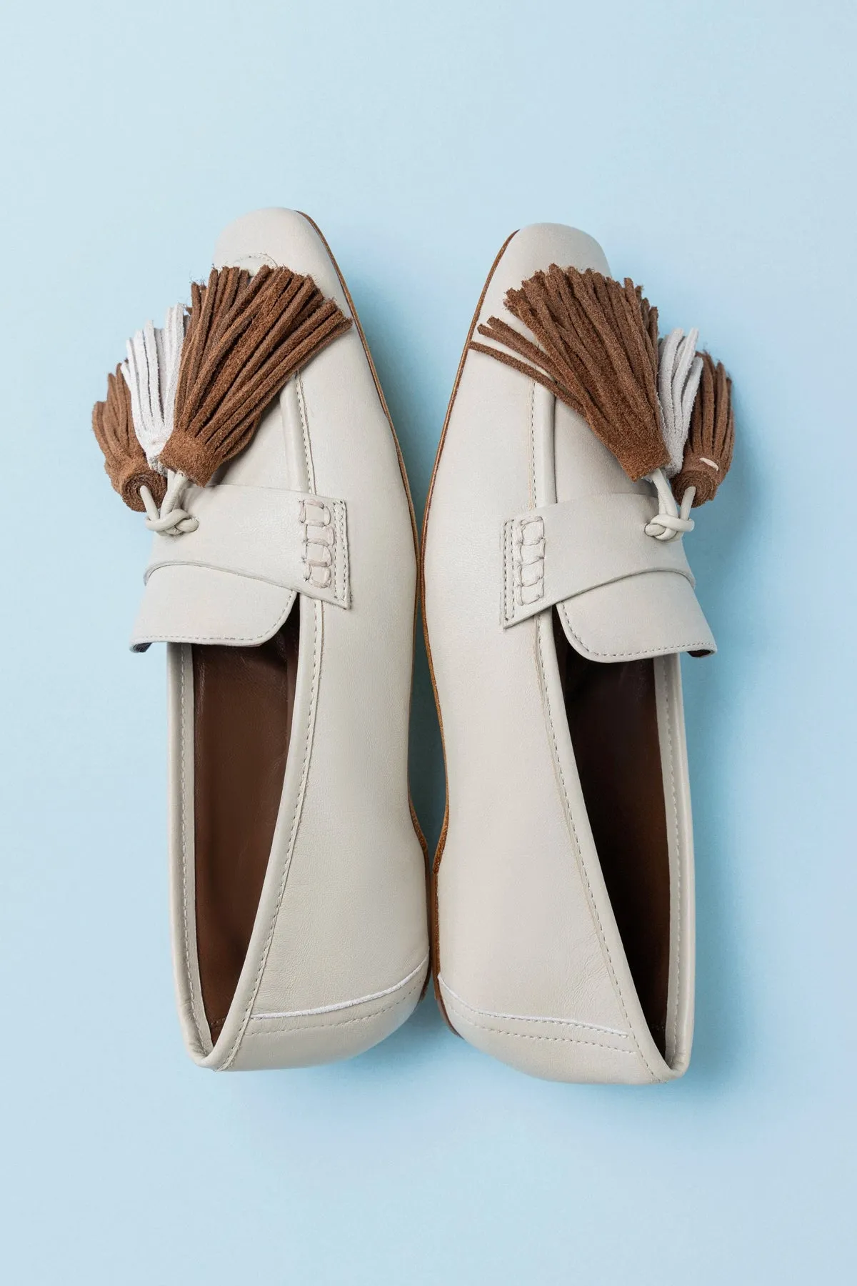 Suki Tassel In Ivory Leather sold by Larroude product image thumbnail 5