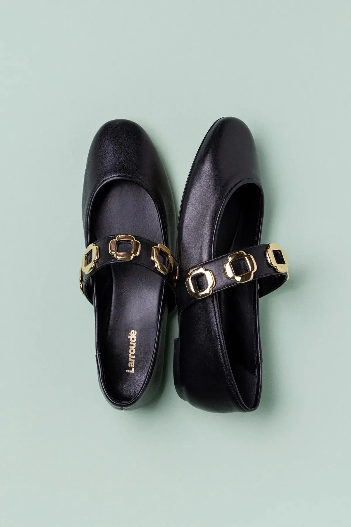 Milan Ballet Flat In Black Leather sold by Larroude product image thumbnail 2