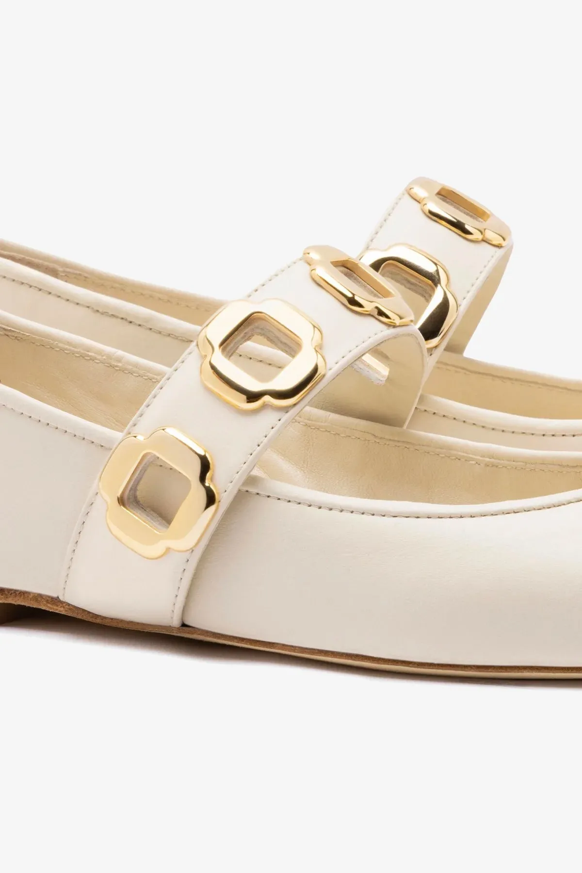 Milan Ballet Flat In Ivory Leather sold by Larroude product image thumbnail 4