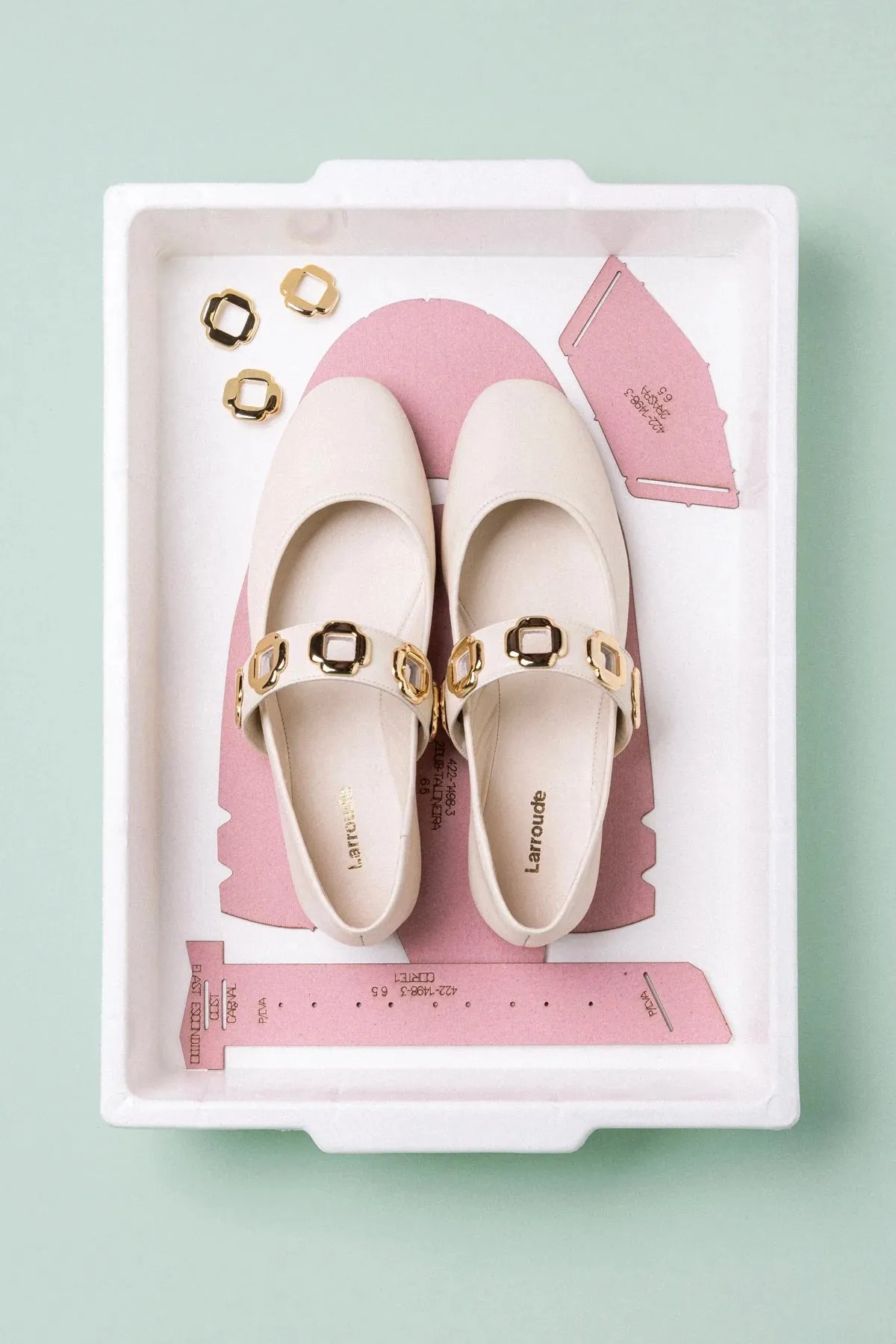 Milan Ballet Flat In Ivory Leather sold by Larroude product image thumbnail 2