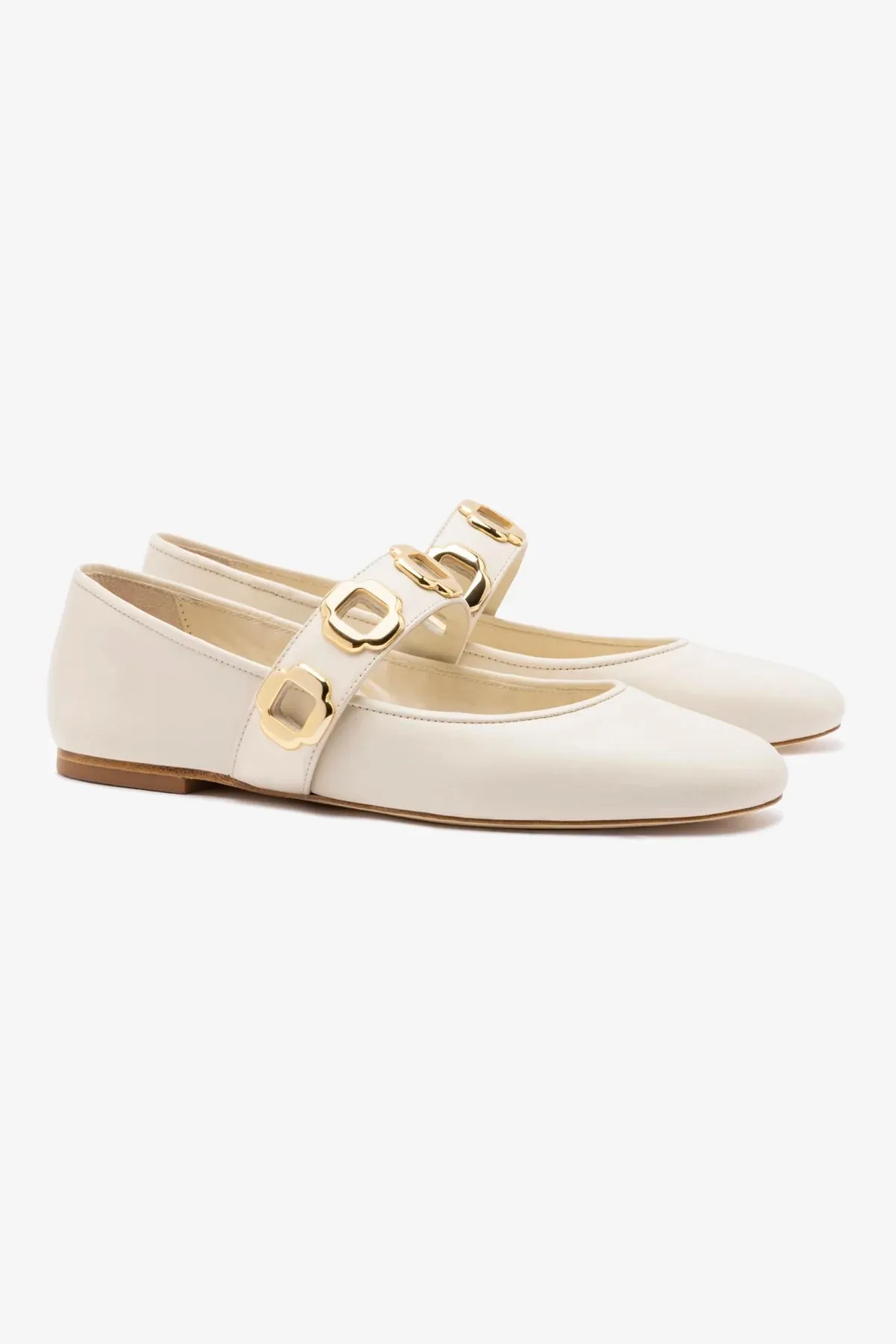 Milan Ballet Flat In Ivory Leather sold by Larroude product image thumbnail 3