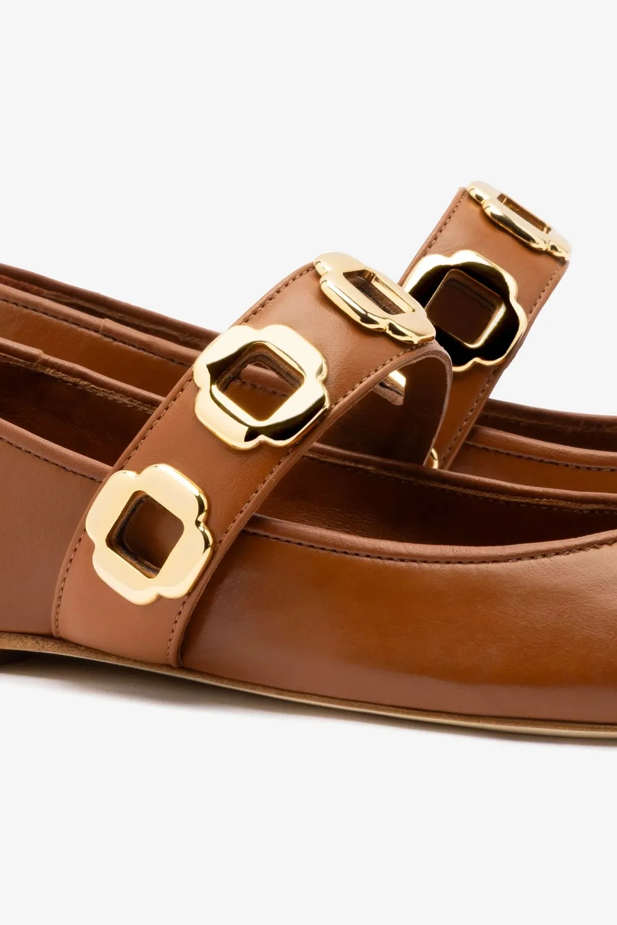 Milan Ballet Flat In Caramel Leather sold by Larroude product image thumbnail 4