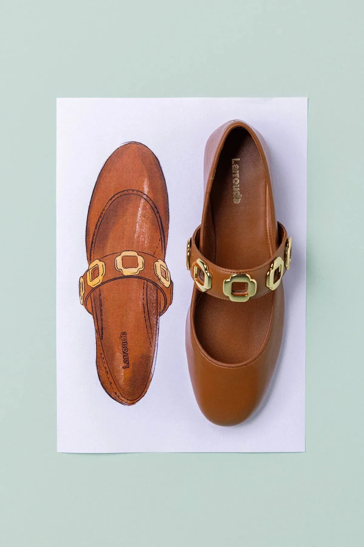 Milan Ballet Flat In Caramel Leather sold by Larroude product image thumbnail 5