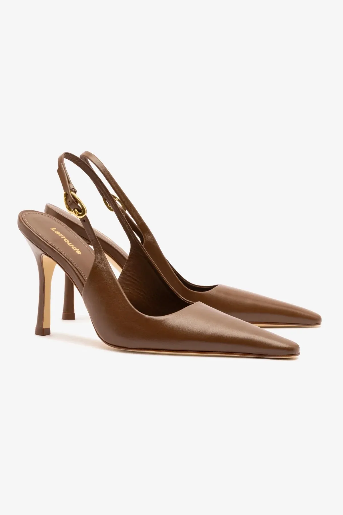 Carine Pump In Burnt Umber Leather sold by Larroude product image thumbnail 3