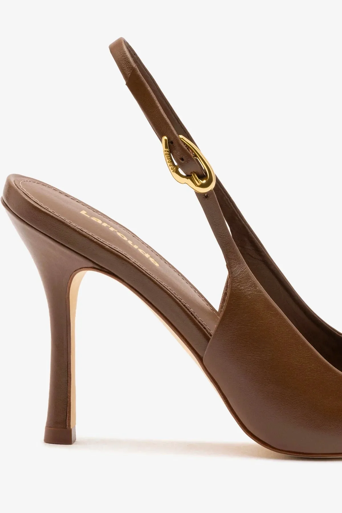 Carine Pump In Burnt Umber Leather sold by Larroude product image thumbnail 4