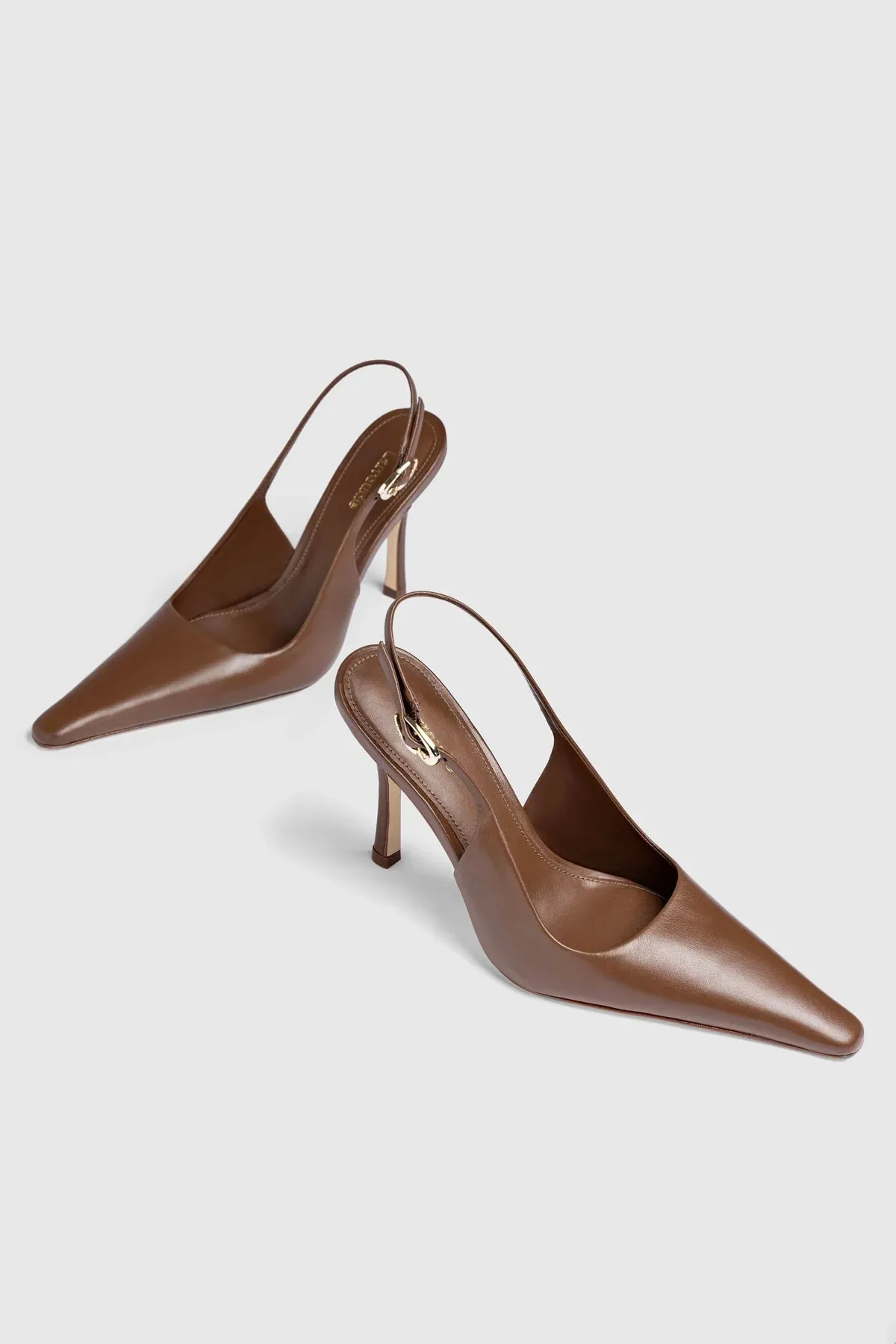 Carine Pump In Burnt Umber Leather sold by Larroude product image thumbnail 5