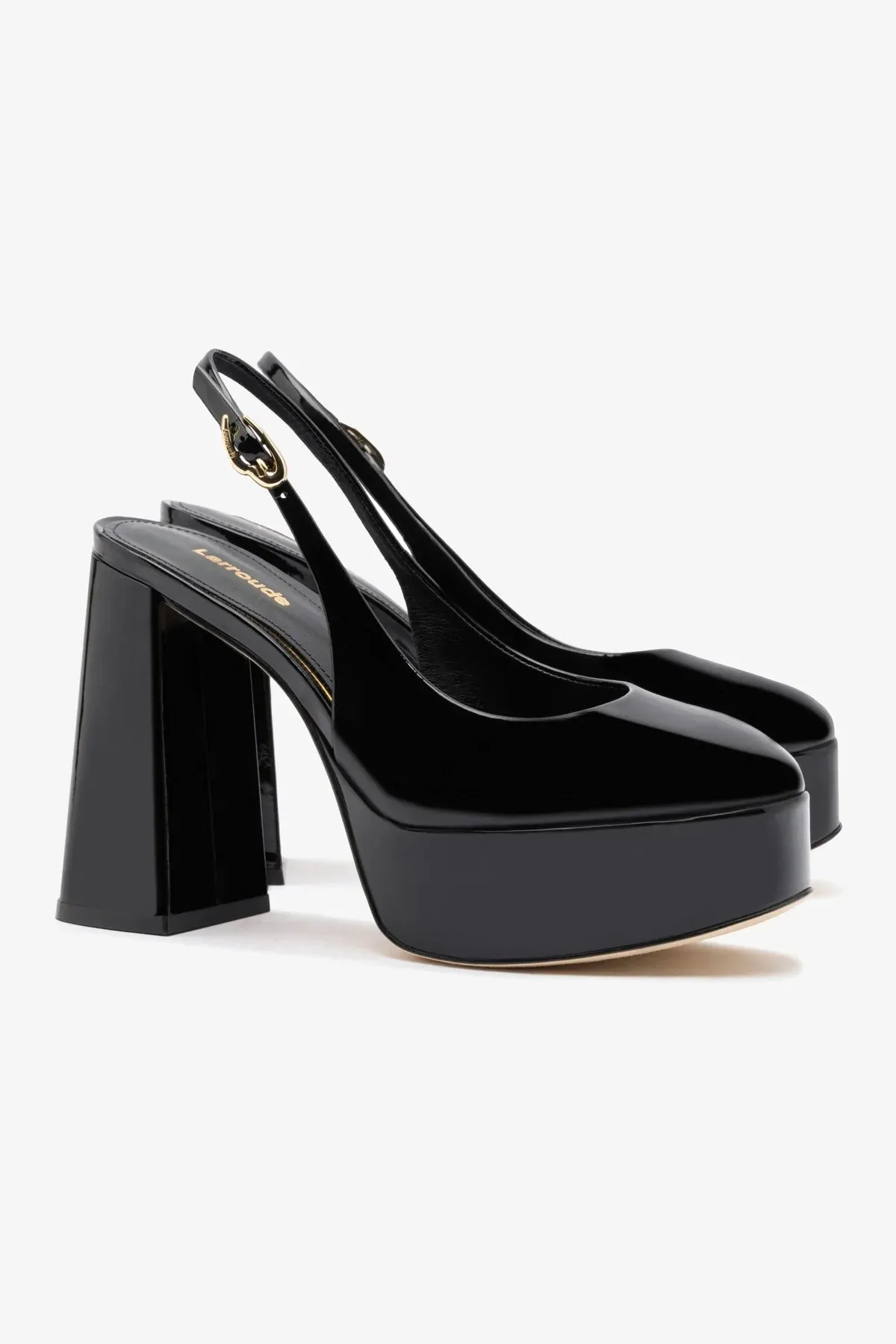 Ariana Hi In Black Patent Leather sold by Larroude product image thumbnail 3