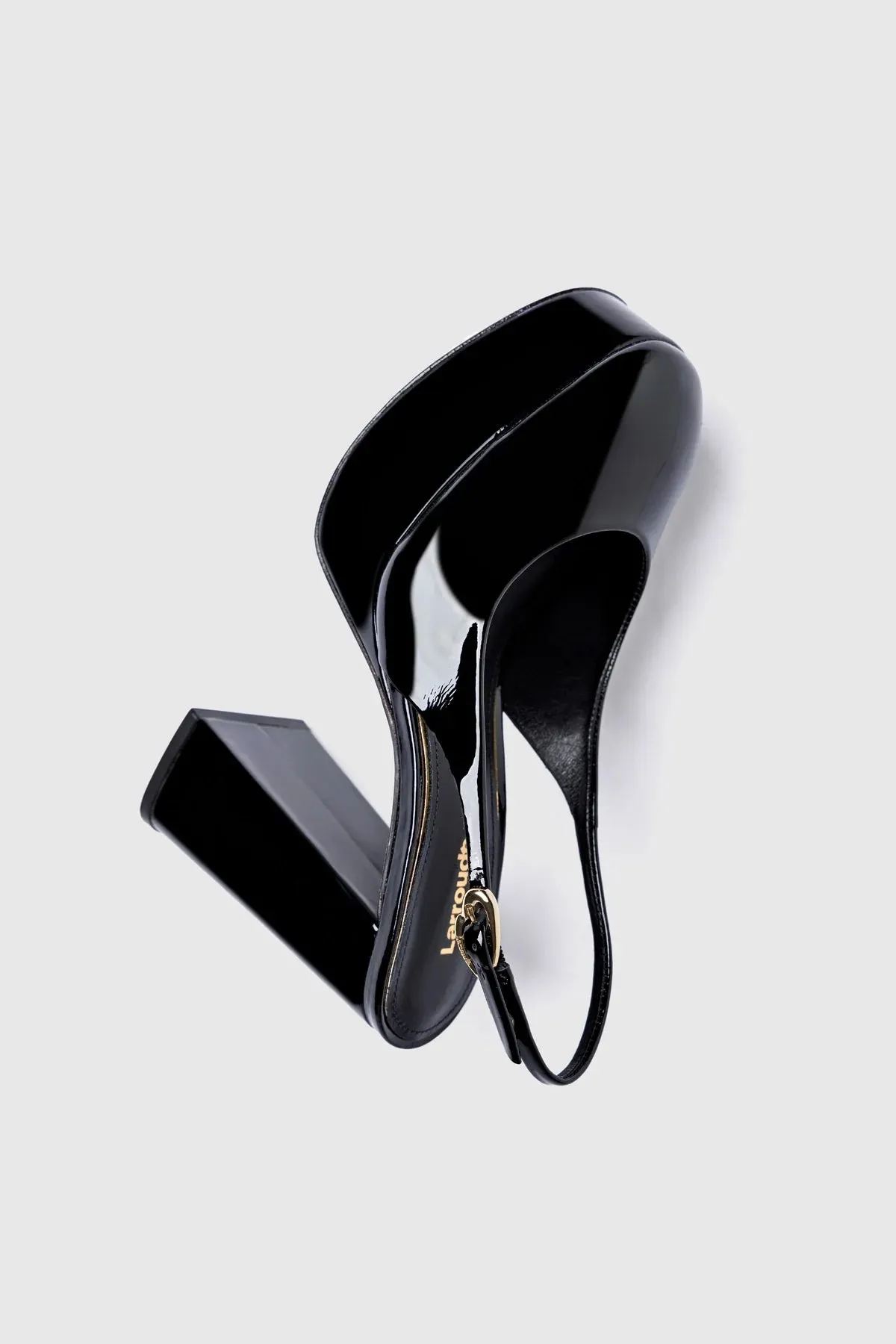 Ariana Hi In Black Patent Leather sold by Larroude product image thumbnail 5