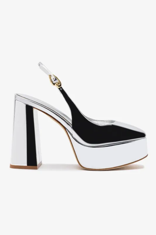 Ariana Hi In Silver Specchio sold by Larroude