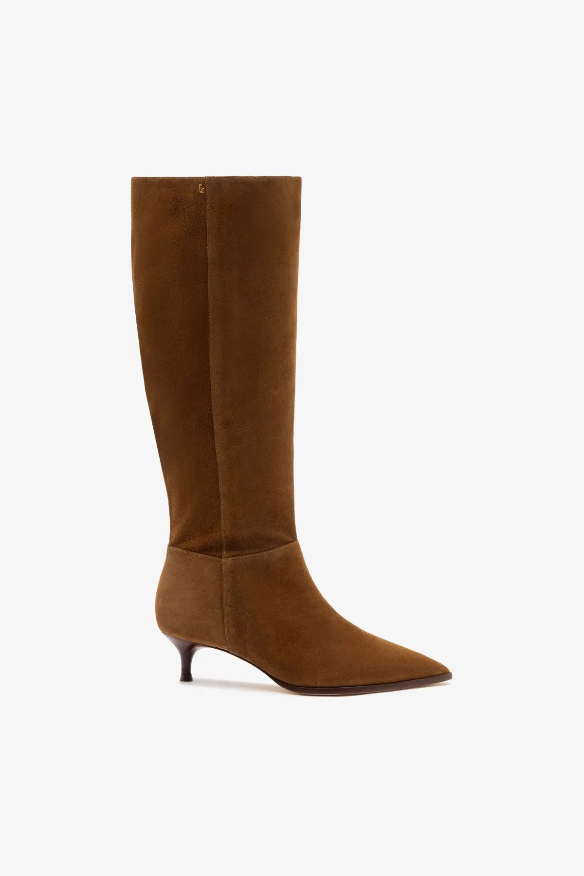 Kate Kitten Boot In Russet Suede sold by Larroude