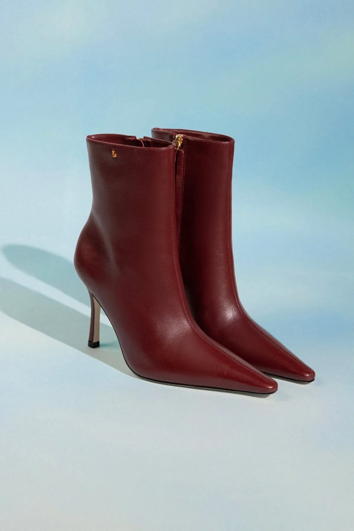 Mini Carine Boot In Burgundy Leather sold by Larroude product image thumbnail 2