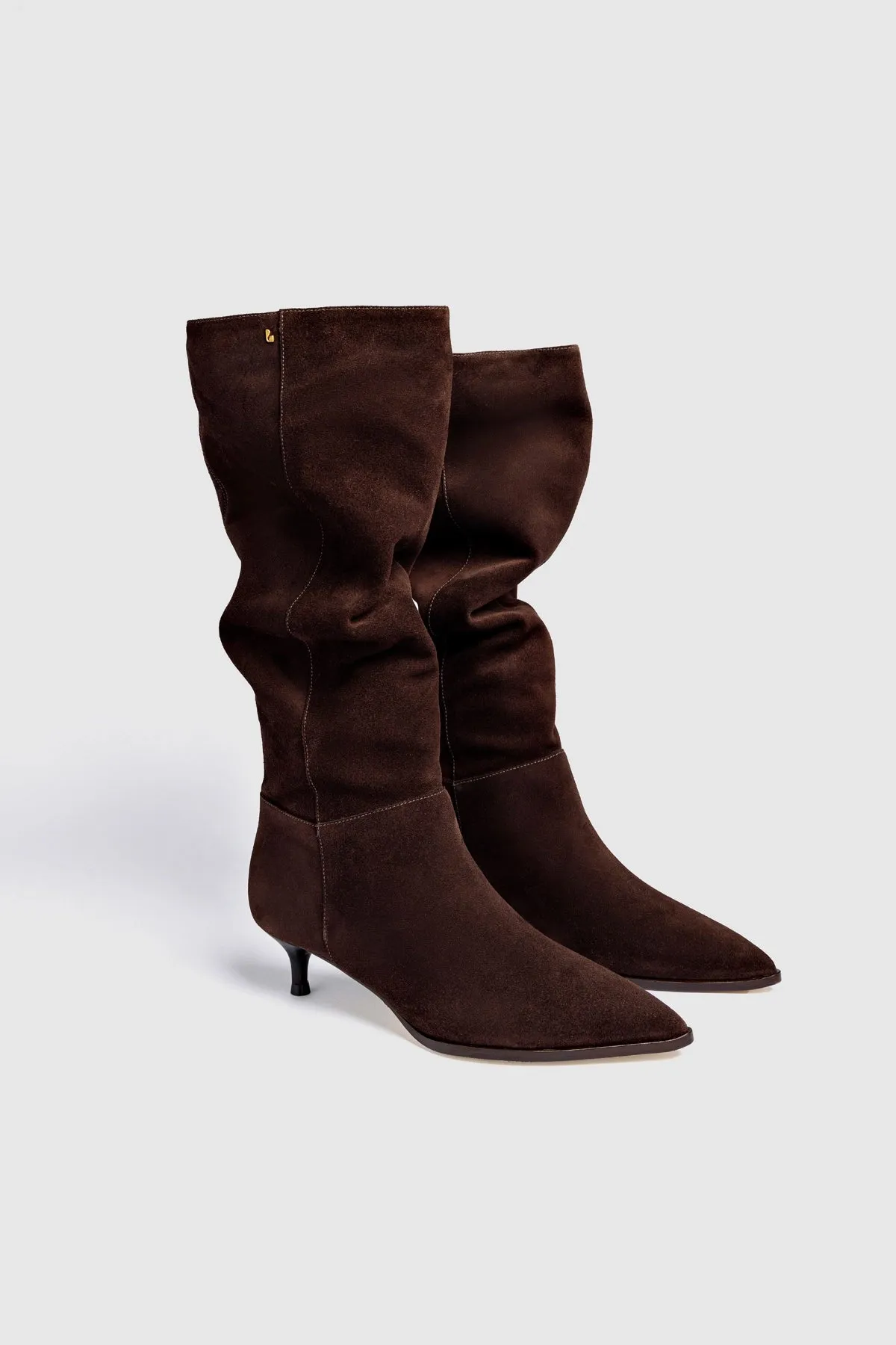 Kate Kitten Boot In Brown Suede sold by Larroude product image thumbnail 2