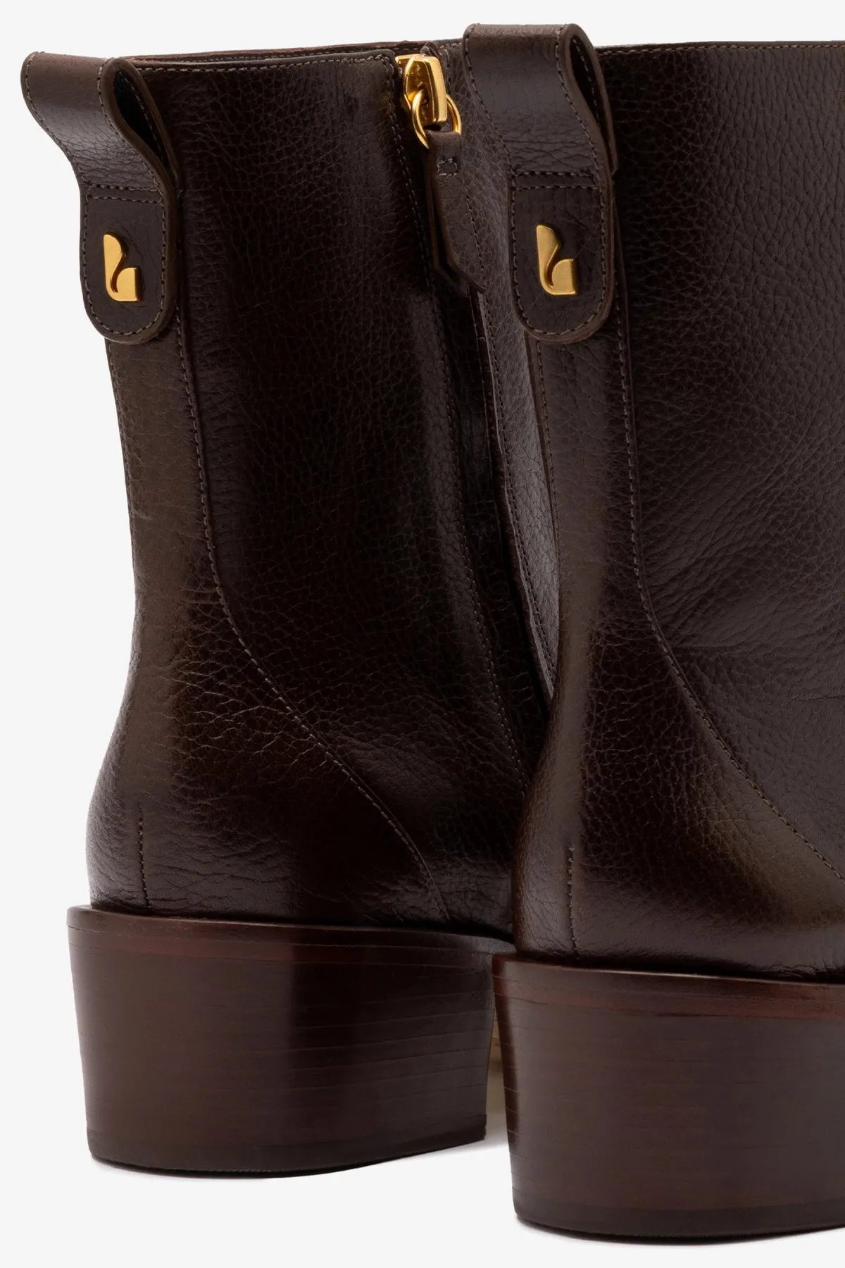 Florencia Low Boot In Brown Leather sold by Larroude product image thumbnail 4