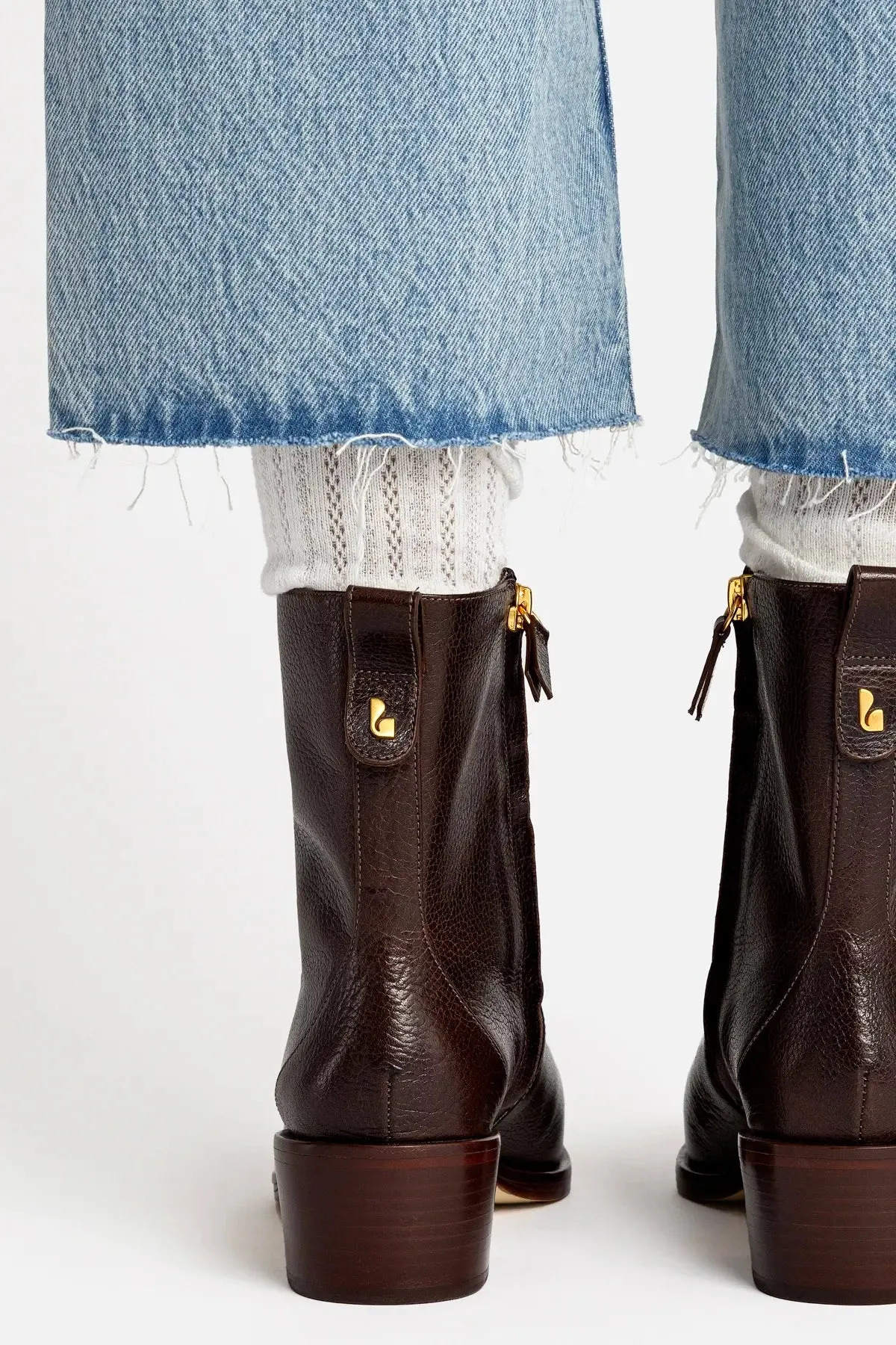 Florencia Low Boot In Brown Leather sold by Larroude product image thumbnail 5